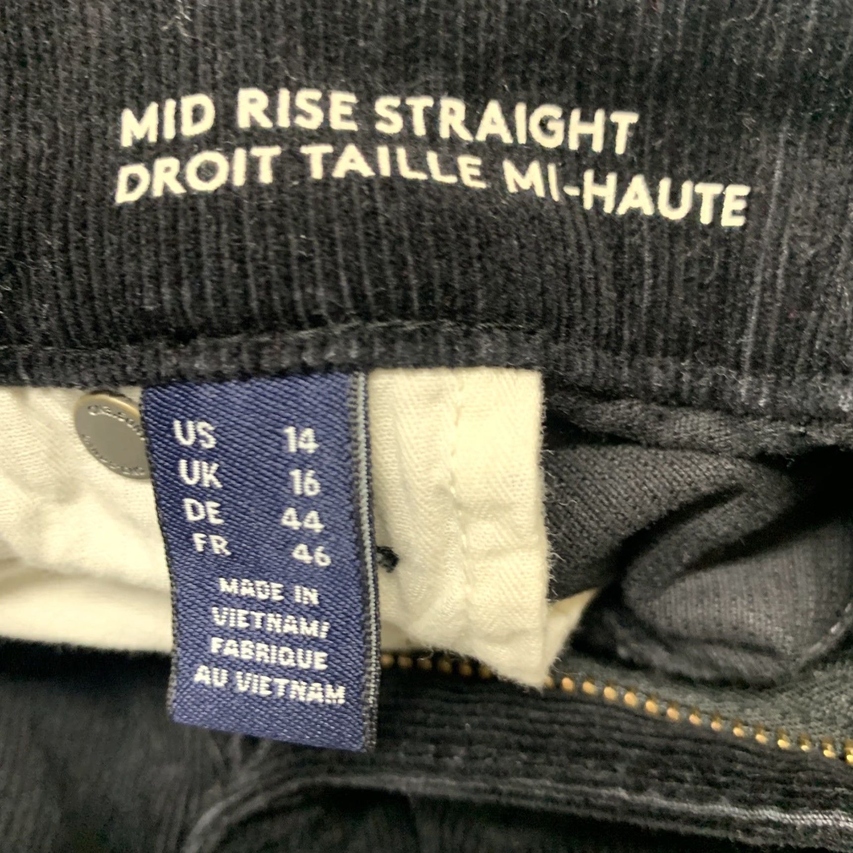Lands' End Lands' End Womens Black Corduroy Pants 14 Mid Rise Straight 35 x 32 | Black, Corduroy, Pants, Lands' End, Classic, Regular, Women Size 36" / US 14 / IT 50 - 5 Thumbnail