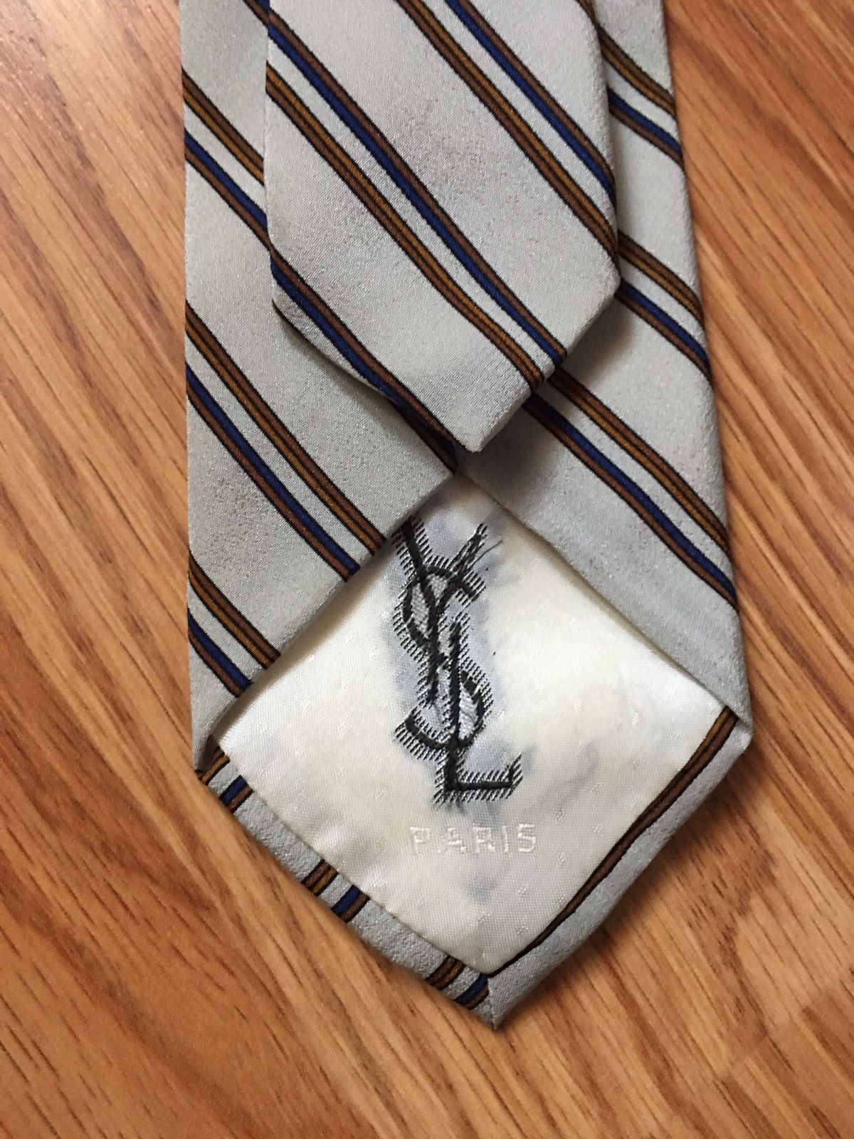 Yves Saint Laurent Yves Saint Laurent YSL Vintage Stripe Silk Mens Tie Size ONE SIZE - 2 Thumbnail