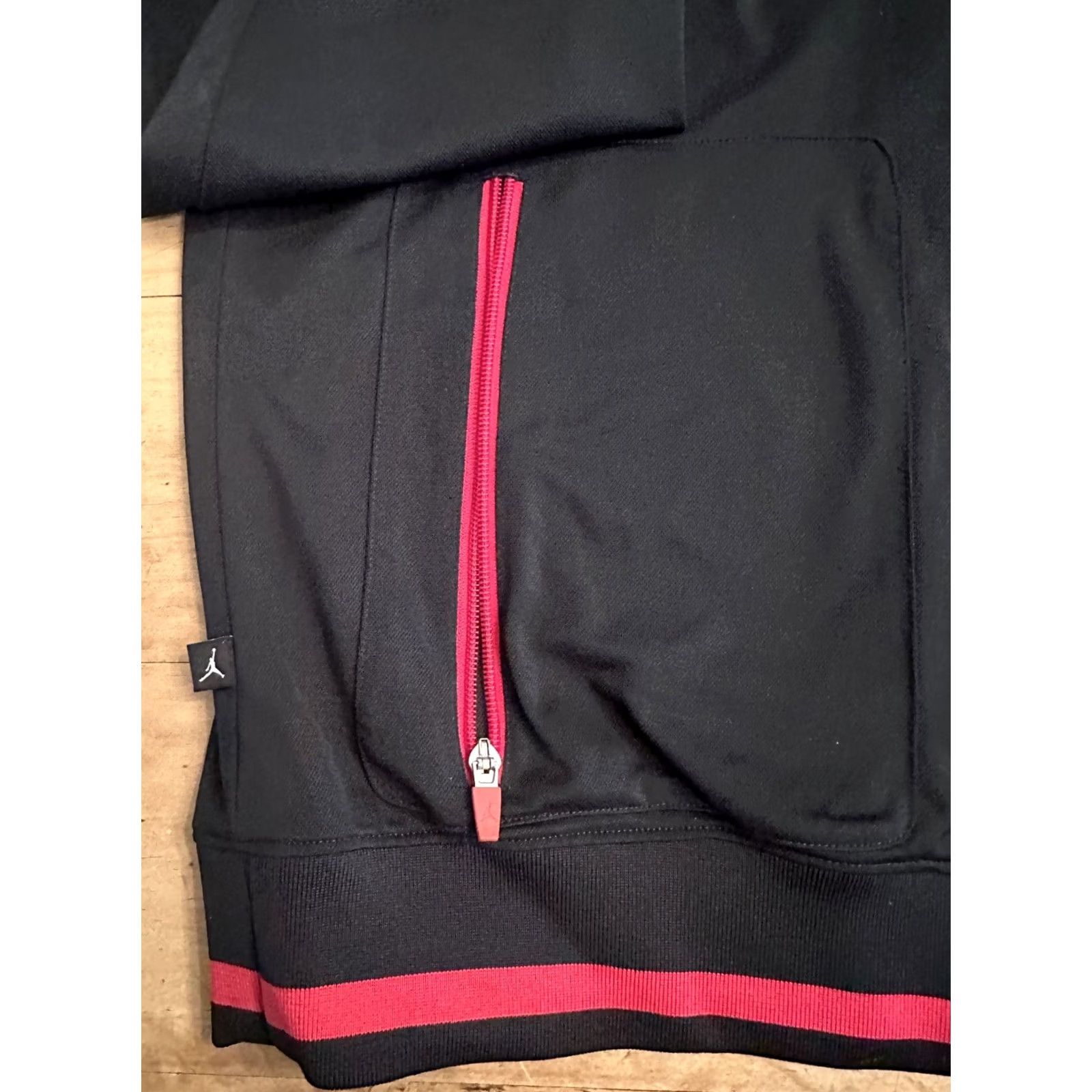 Nike Nike Air Jordan Jacket Dri-Fit Black & Red Track Basketball Warm Up Mens L Black Nike Dri-Fit Track Jacket Mens Large Size US L / EU 52-54 / 3 - 4 Thumbnail