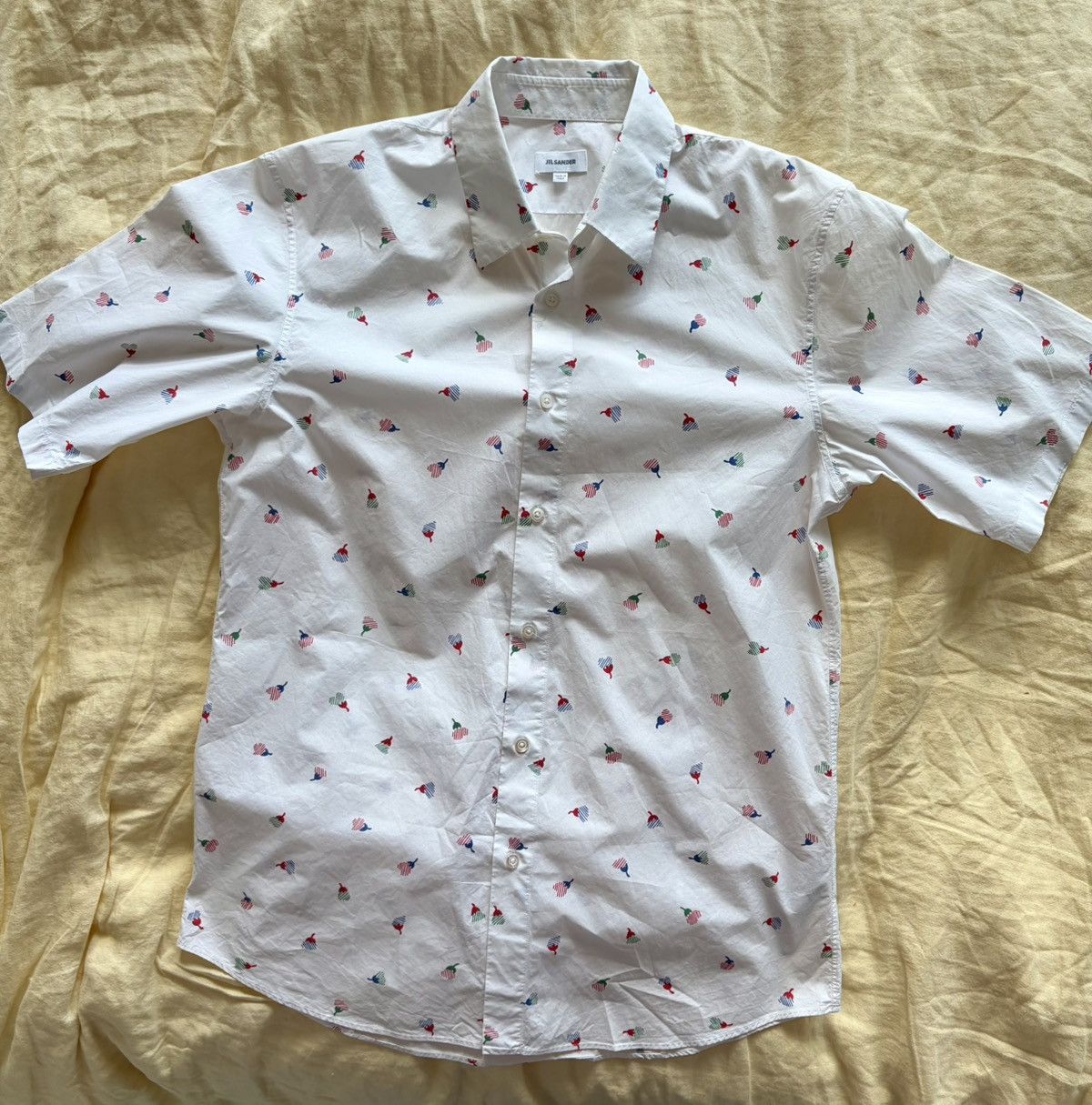 Jil Sander Jil Sander Abstract Floral Short Sleeve Shirt Size US M / EU 48-50 / 2 - 1 Thumbnail