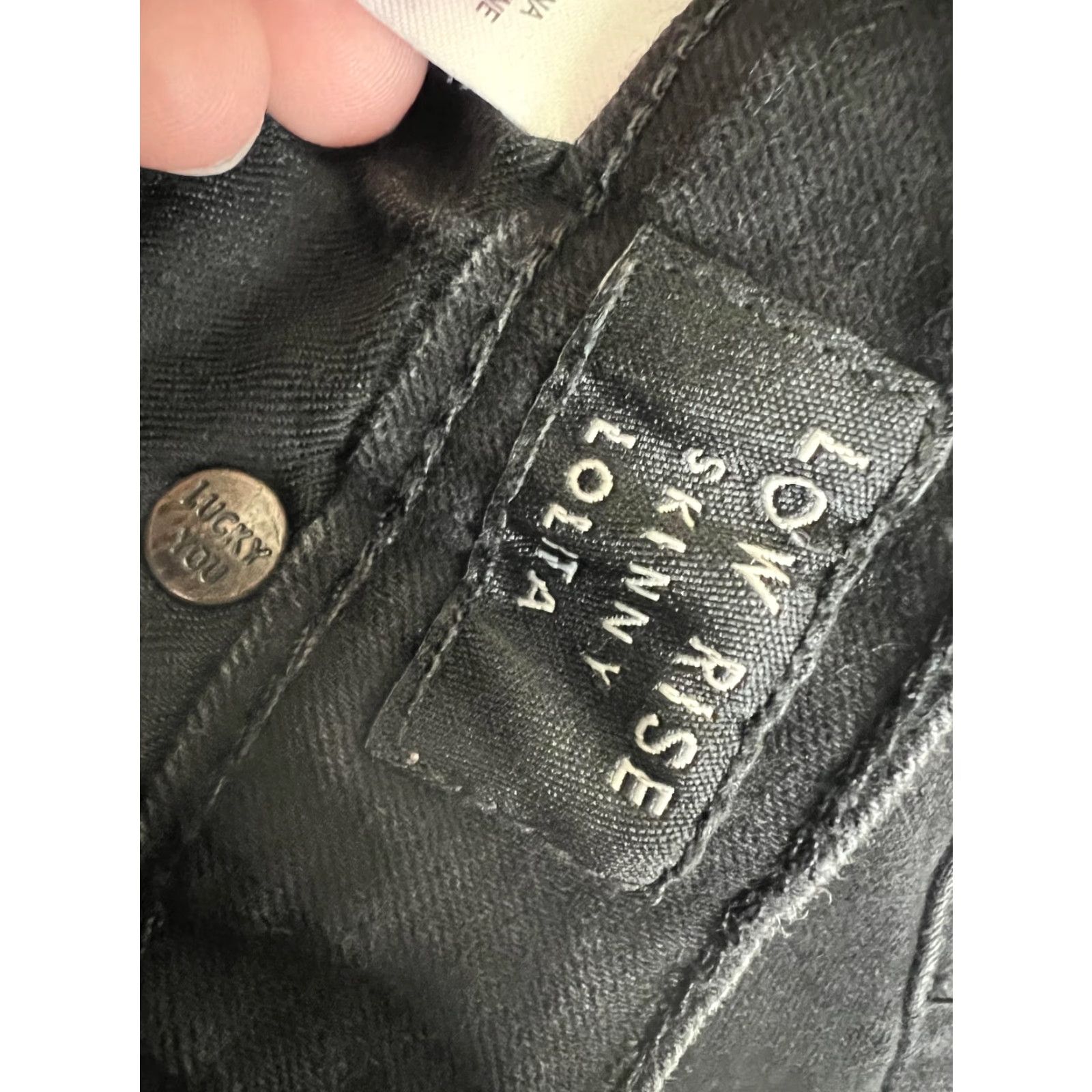 Lucky Brand Lucky Brand Jeans Low Rise Skinny Lolita Womens 6/28R Black Dark Wash Denim - 28in Inseam, Stretch, Zipper Closure, Pockets, Logo - Womens Jeans Size 28" / US 6 / IT 42 - 3 Thumbnail