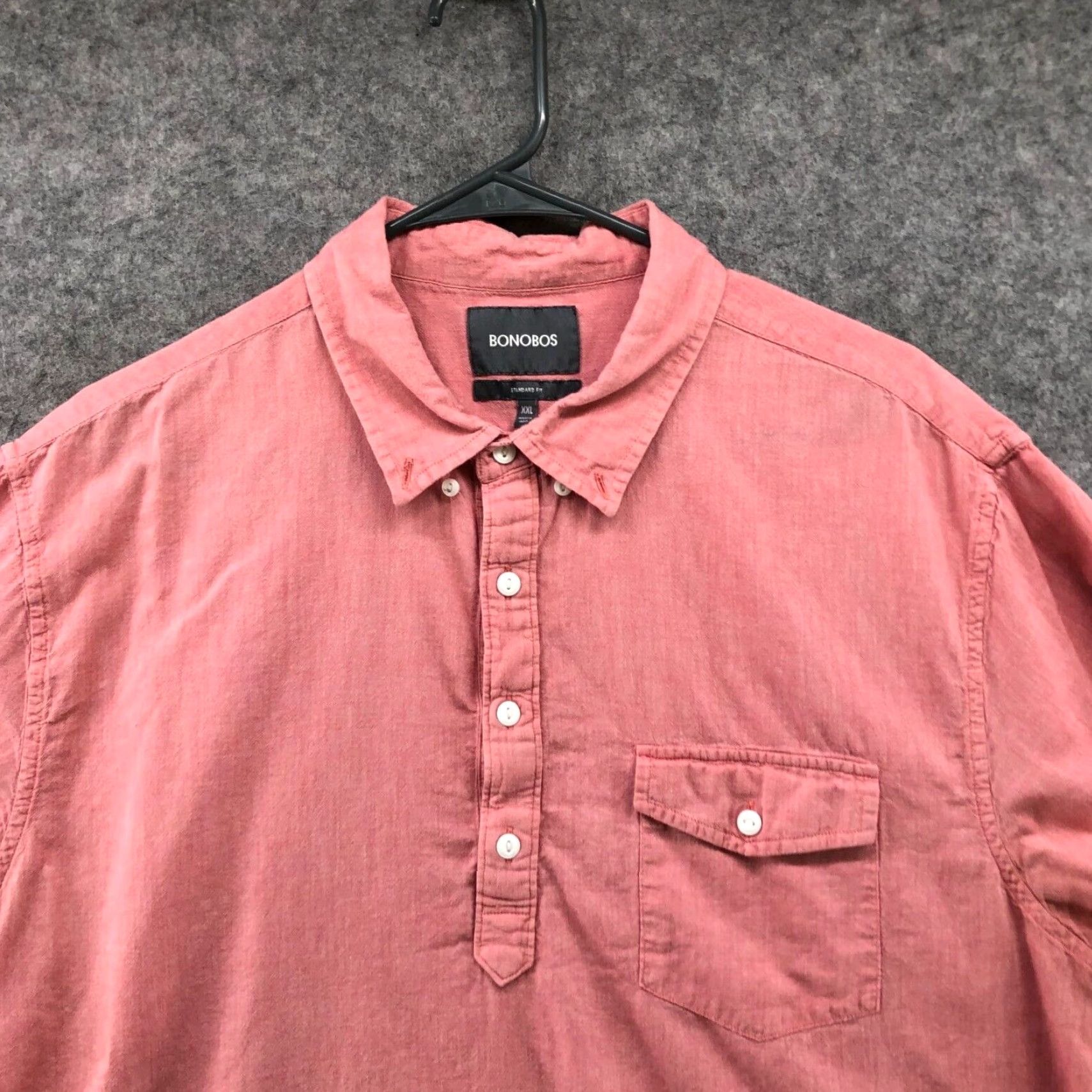 Bonobos Bonobos Shirt Pink Mens XXL Short Sleeve Button Front Pocket Polo Shirt Size US XXL / EU 58 / 5 - 3 Thumbnail