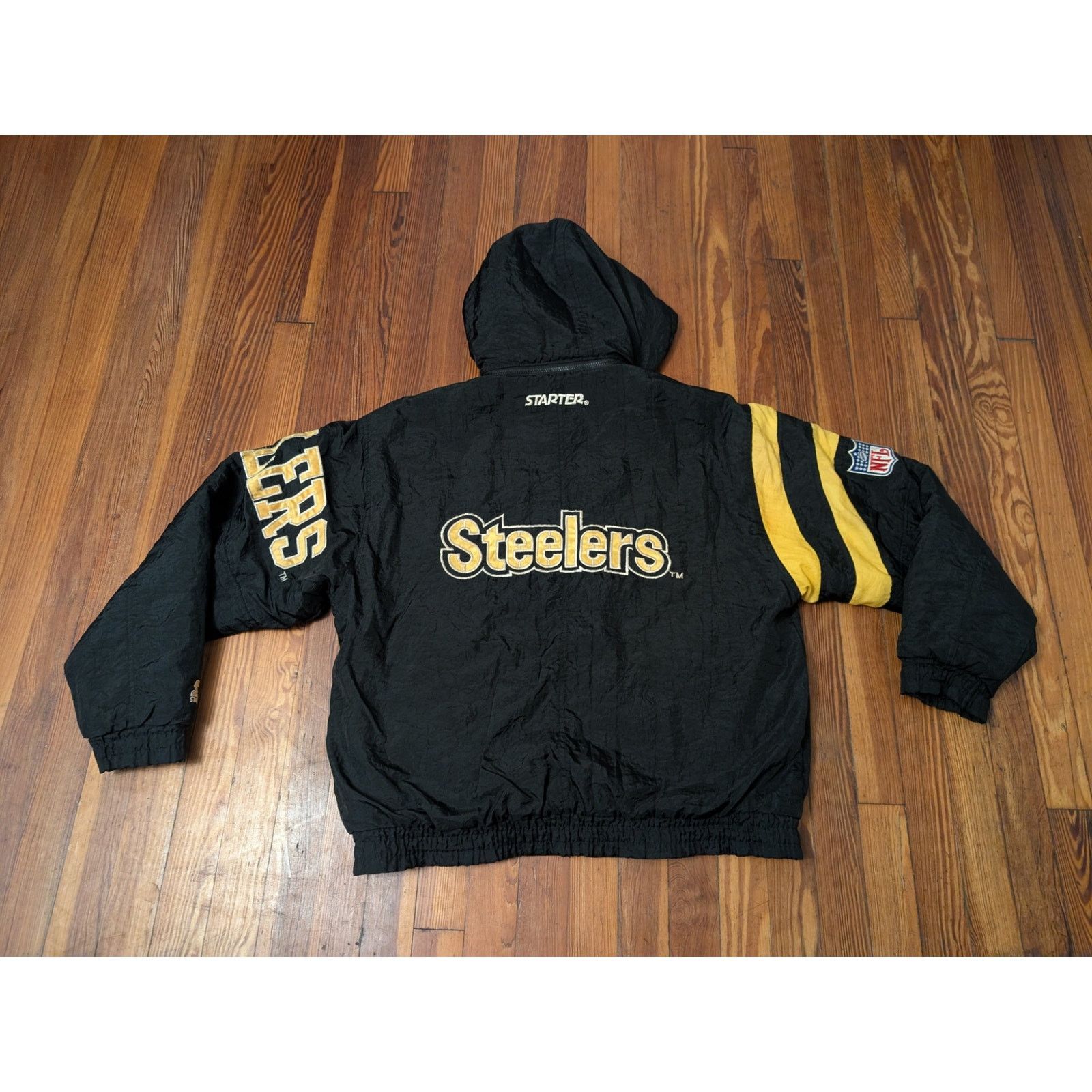 Starter VTG Starter Pittsburgh Steelers Mens Medium Puffer Jacket Size US M / EU 48-50 / 2 - 2 Thumbnail