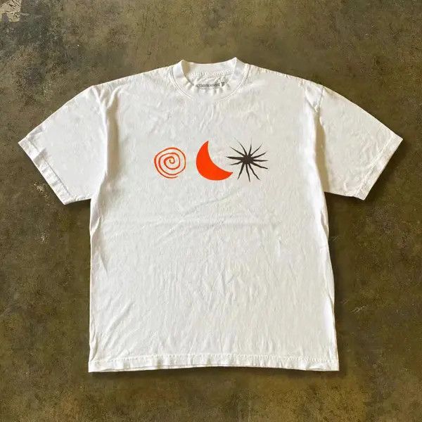 Japanese Brand White casual retro moon pattern cotton t-shirt Size US M / EU 48-50 / 2 - 1 Thumbnail