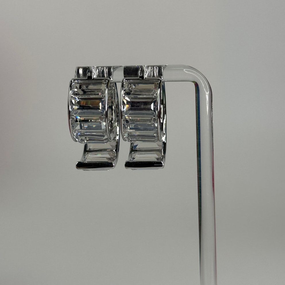 Swarovski Swarovski Matrix Hoop Earrings Baguette Cut Size ONE SIZE - 10 Thumbnail