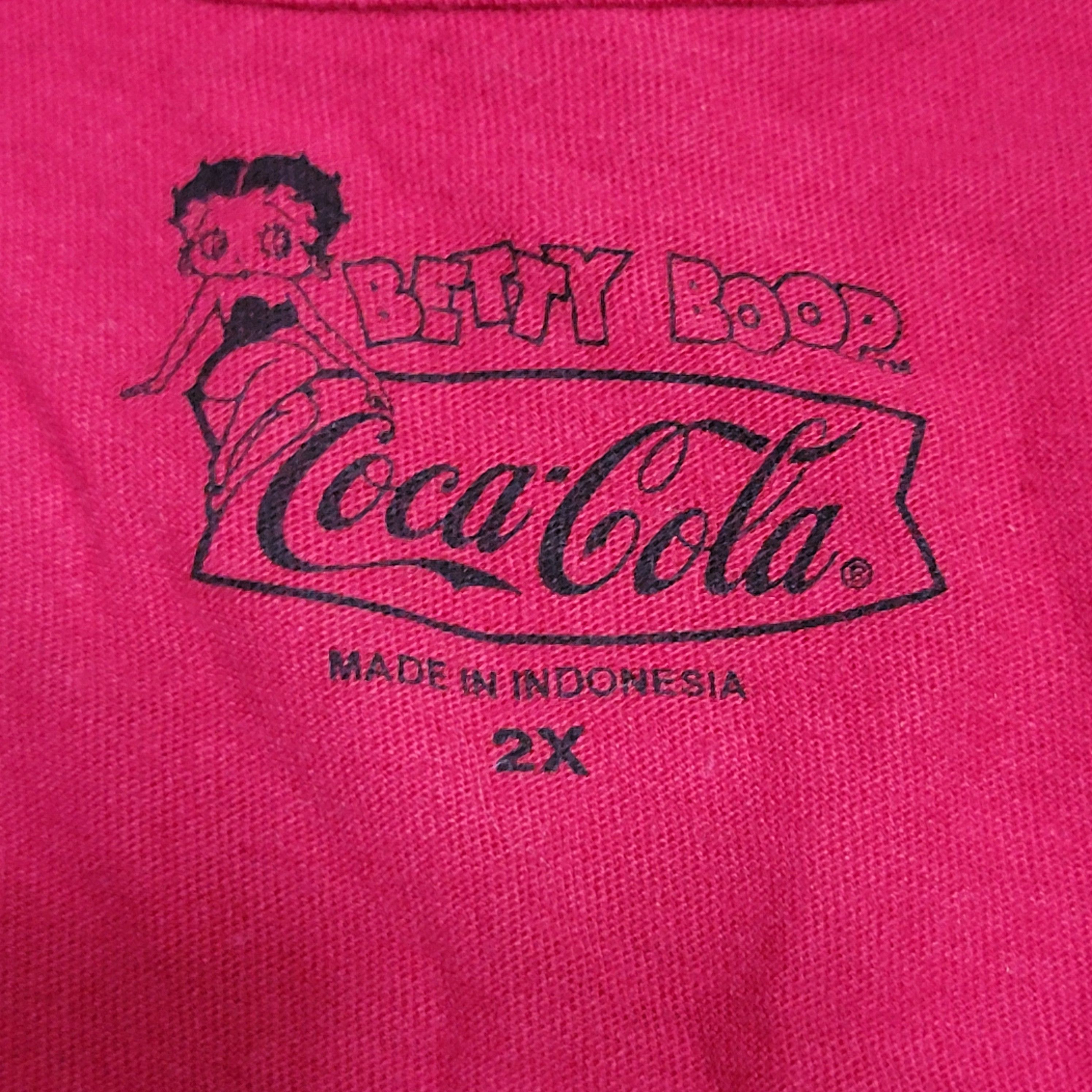Coca Cola Betty Boop X Coca Cola LS Red V-Neck Sleepwear Tee - Size 2X Size XXL / US 16-18 / IT 52-54 - 5 Thumbnail
