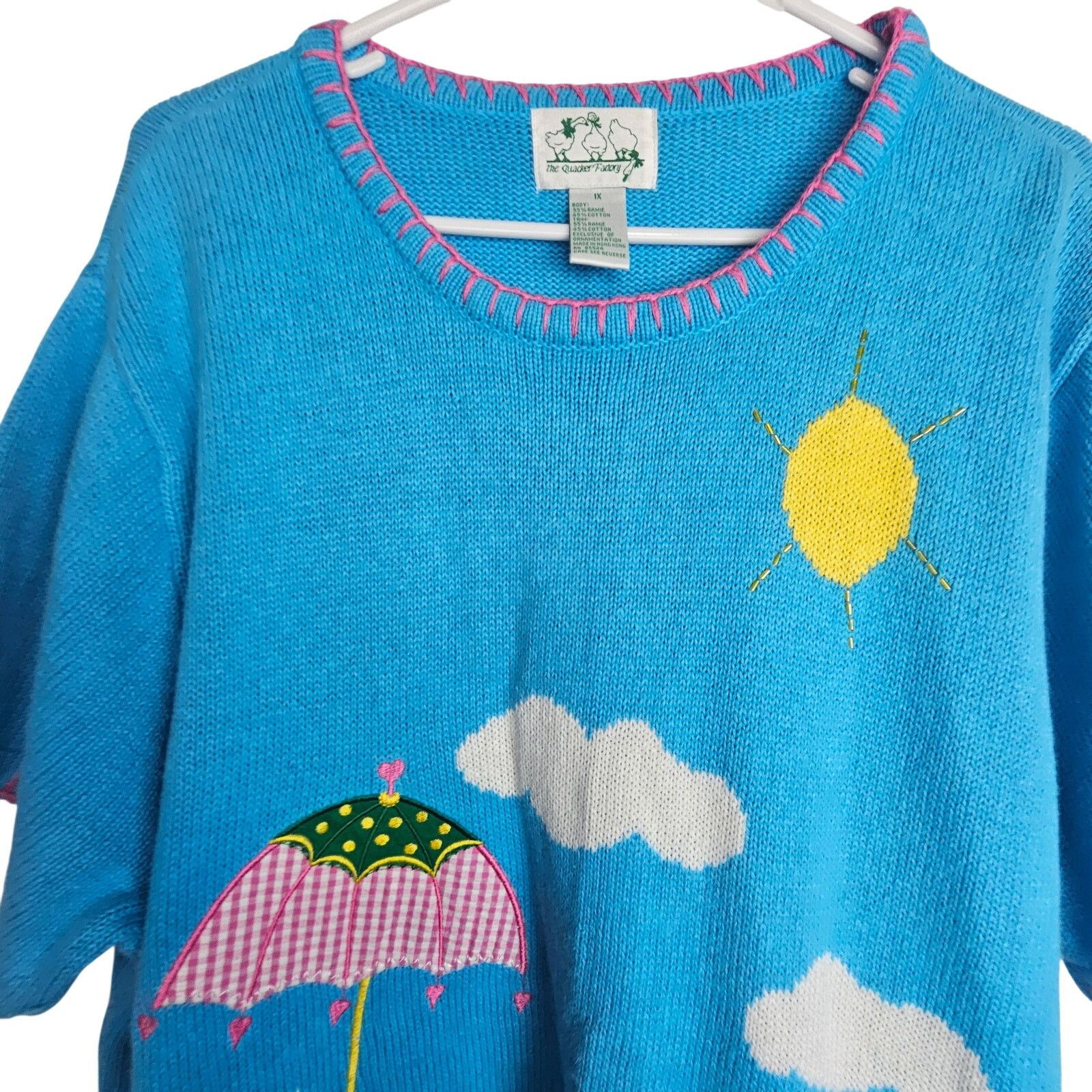Quacker Factory Vintage The Quacker Factory Womens Embroidereed Knit Sweater Size XL / US 12-14 / IT 48-50 - 2 Thumbnail