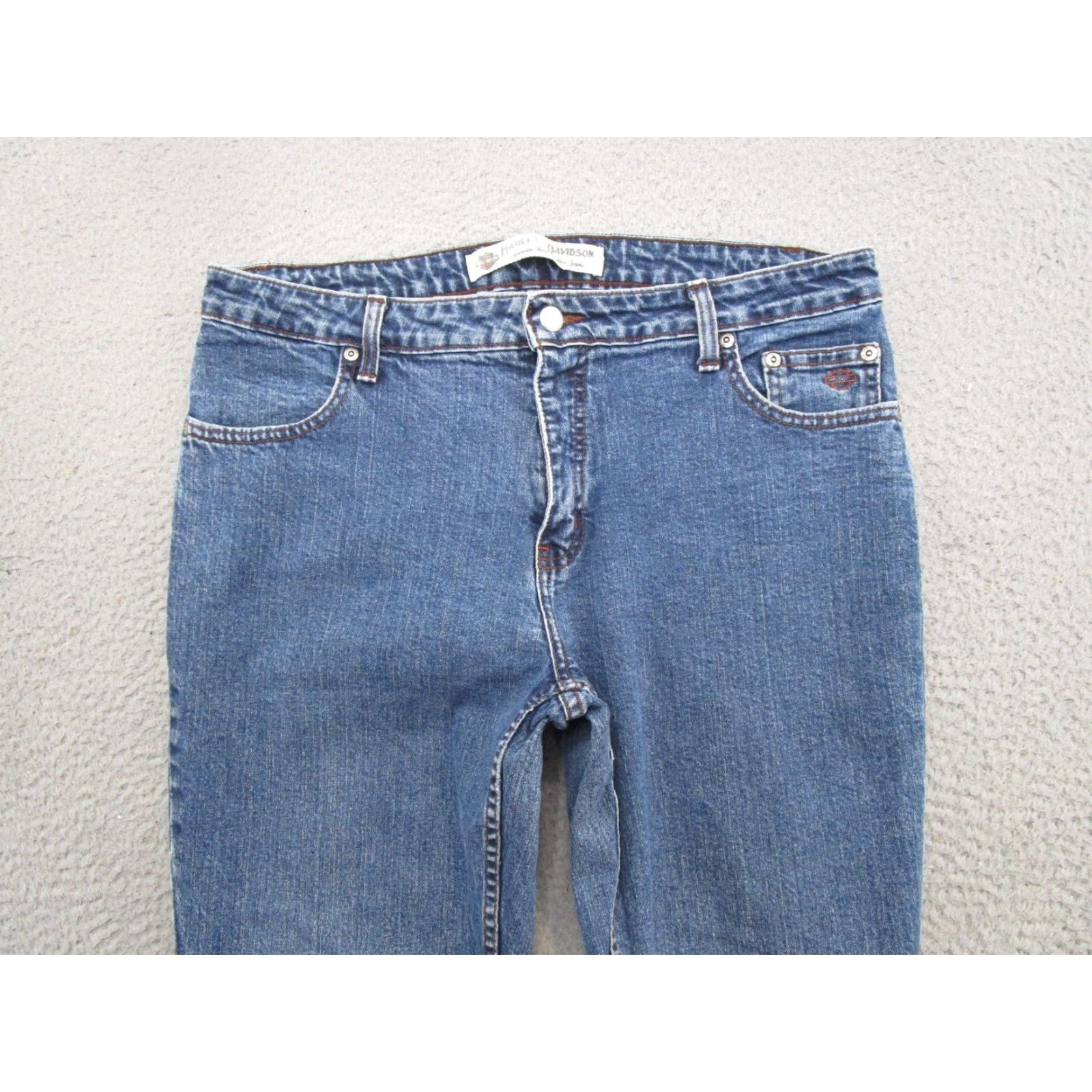 Harley Davidson VTG Harley-Davidson Women's Jeans Bootcut Blue Denim Size 34x29 Motorcycle Size 24" / US 00 / IT 34 - 3 Thumbnail