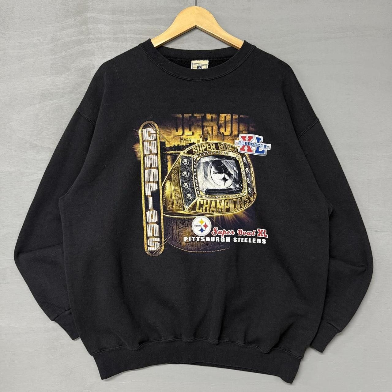 Lee × NFL × Vintage Vintage Pittsburgh Steelers Super Bowl Black Sweatshirt XL Size US XL / EU 56 / 4 - 1 Thumbnail