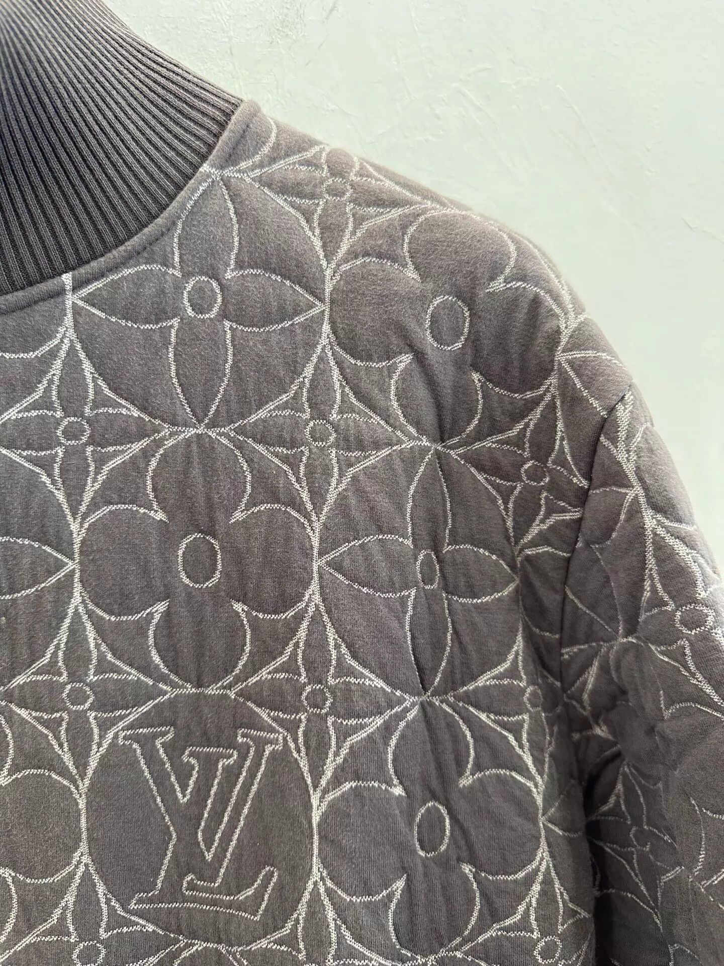 Louis Vuitton LV Monogram All Over White Logo Men's Dark Gray Jacket L Size US L / EU 52-54 / 3 - 5 Thumbnail