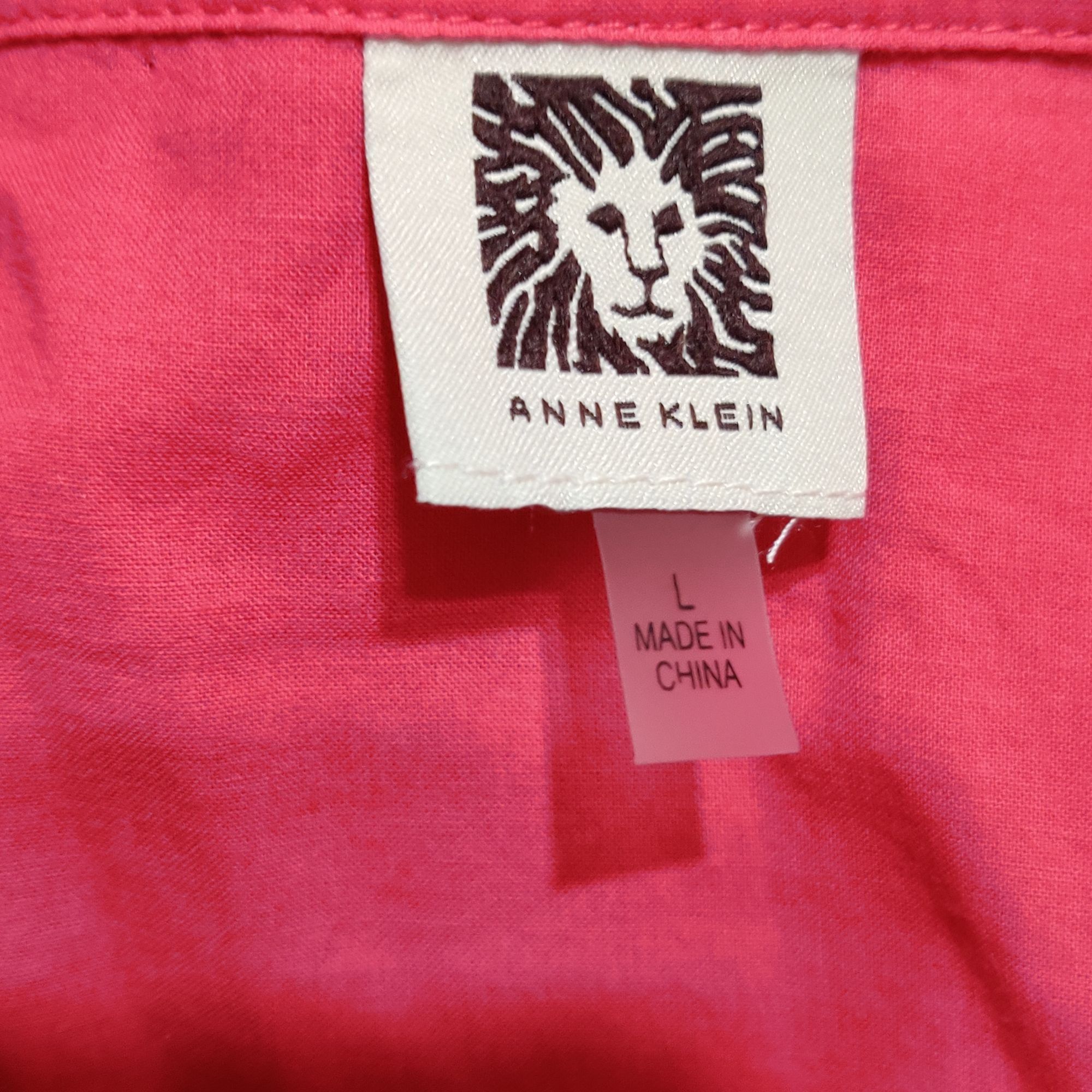 Anne Klein Anne Klein L Pink Textured Button Up Shirt Collared 3/4 Slee Size L / US 10 / IT 46 - 6 Thumbnail