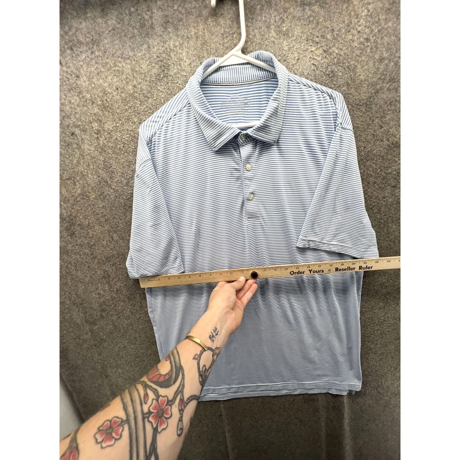Vineyard Vines Vineyard Vines Jim Nantz Polo Shirt Mens 2XL Blue Stripe Golf Performance Shirt Size US XXL / EU 58 / 5 - 4 Thumbnail