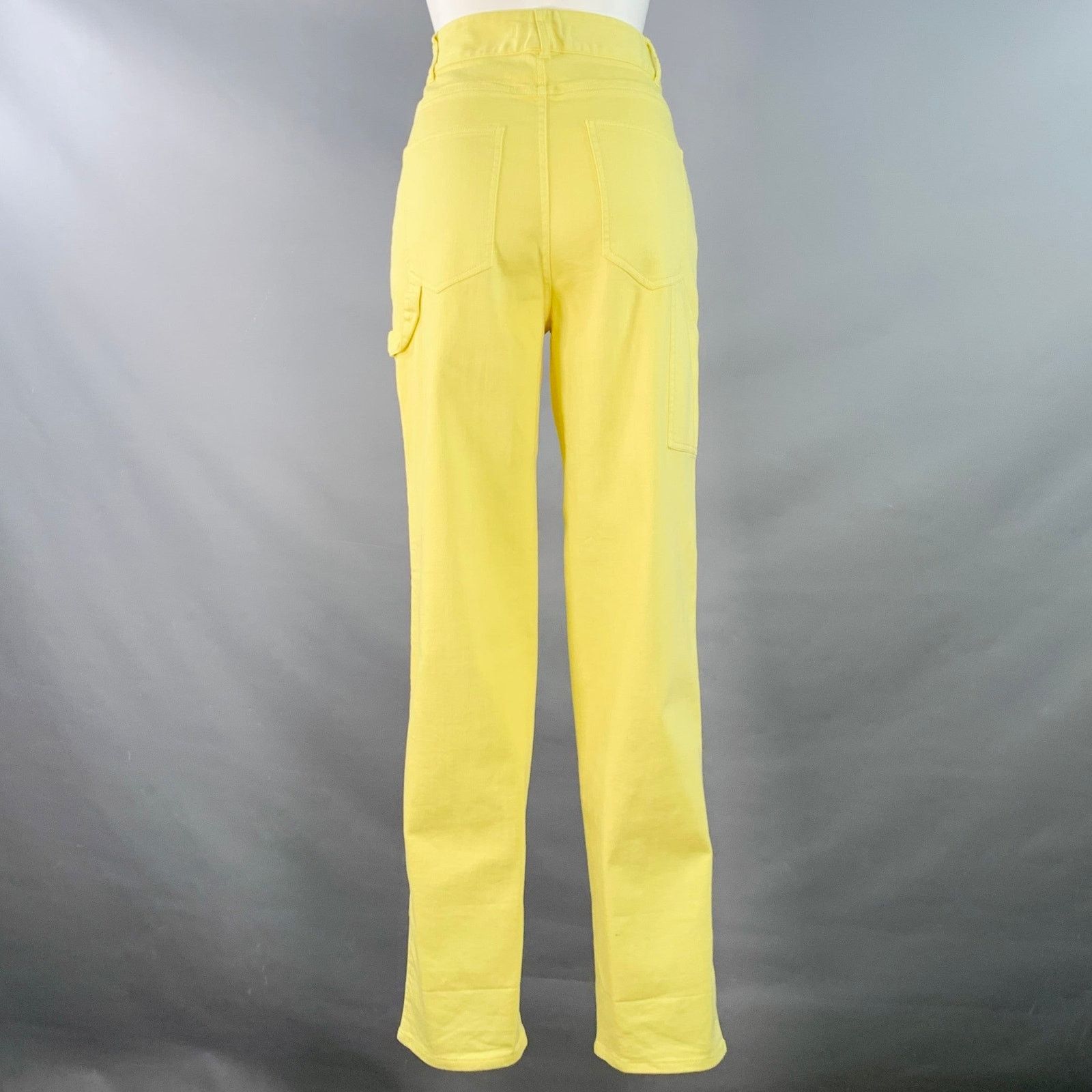 Tibi Yellow Cotton Straight Five Pocket Zip Fly Casual Pants Size 25" / US 0 / IT 36 - 2 Thumbnail