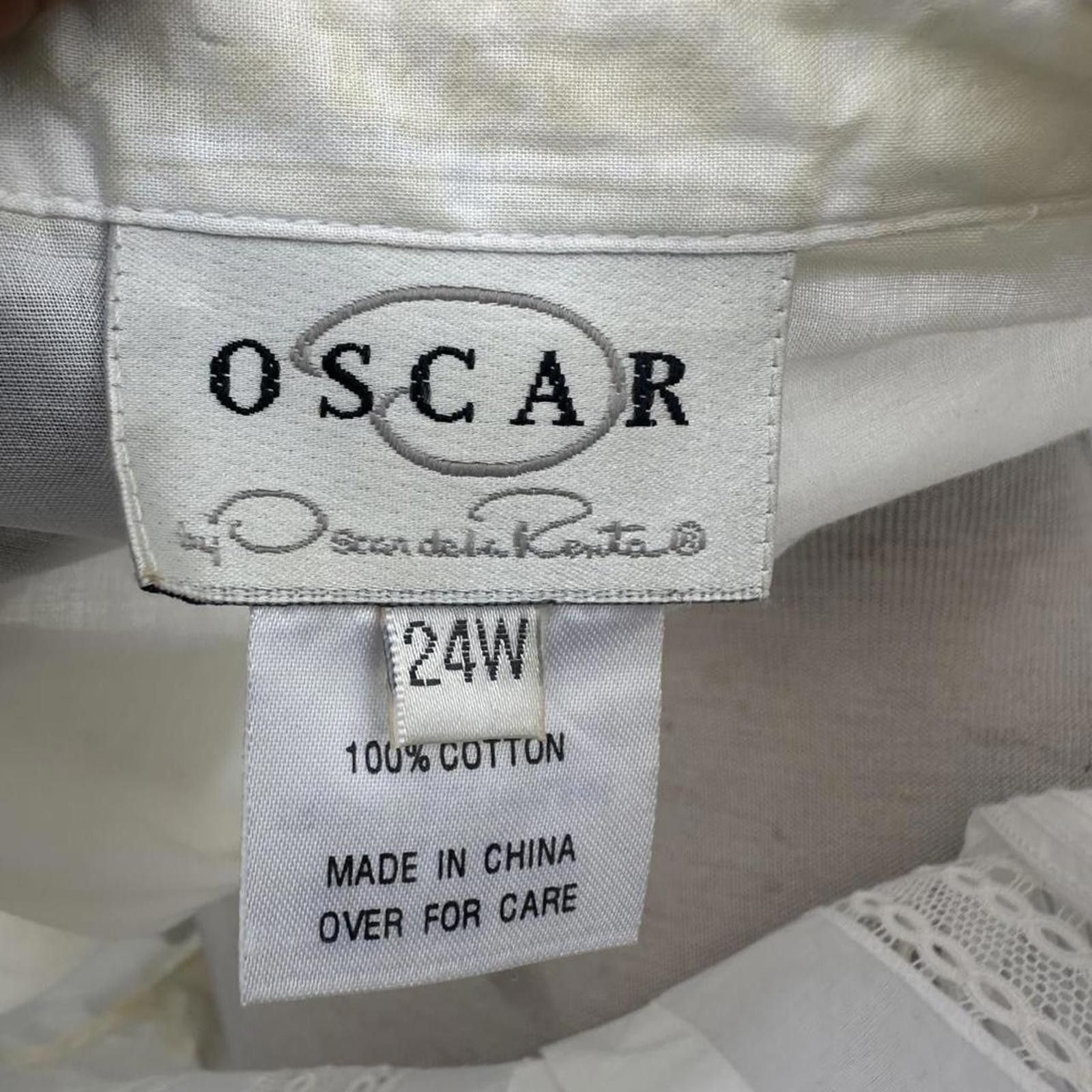 Oscar De La Renta Oscar de la Renta Women's White Blous Size 4XL / US 24-26 - 6 Thumbnail