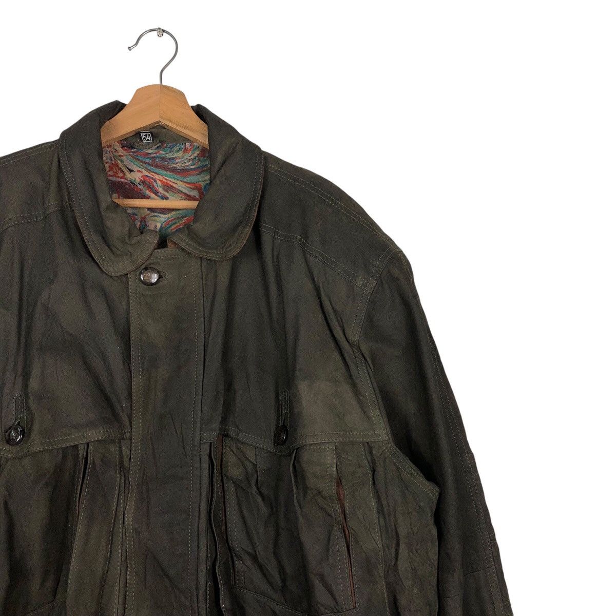 Japanese Brand × Vintage 📌Vintage Biker Bomber Leather Jacket Blanket Issey Miyake Size US L / EU 52-54 / 3 - 7 Thumbnail