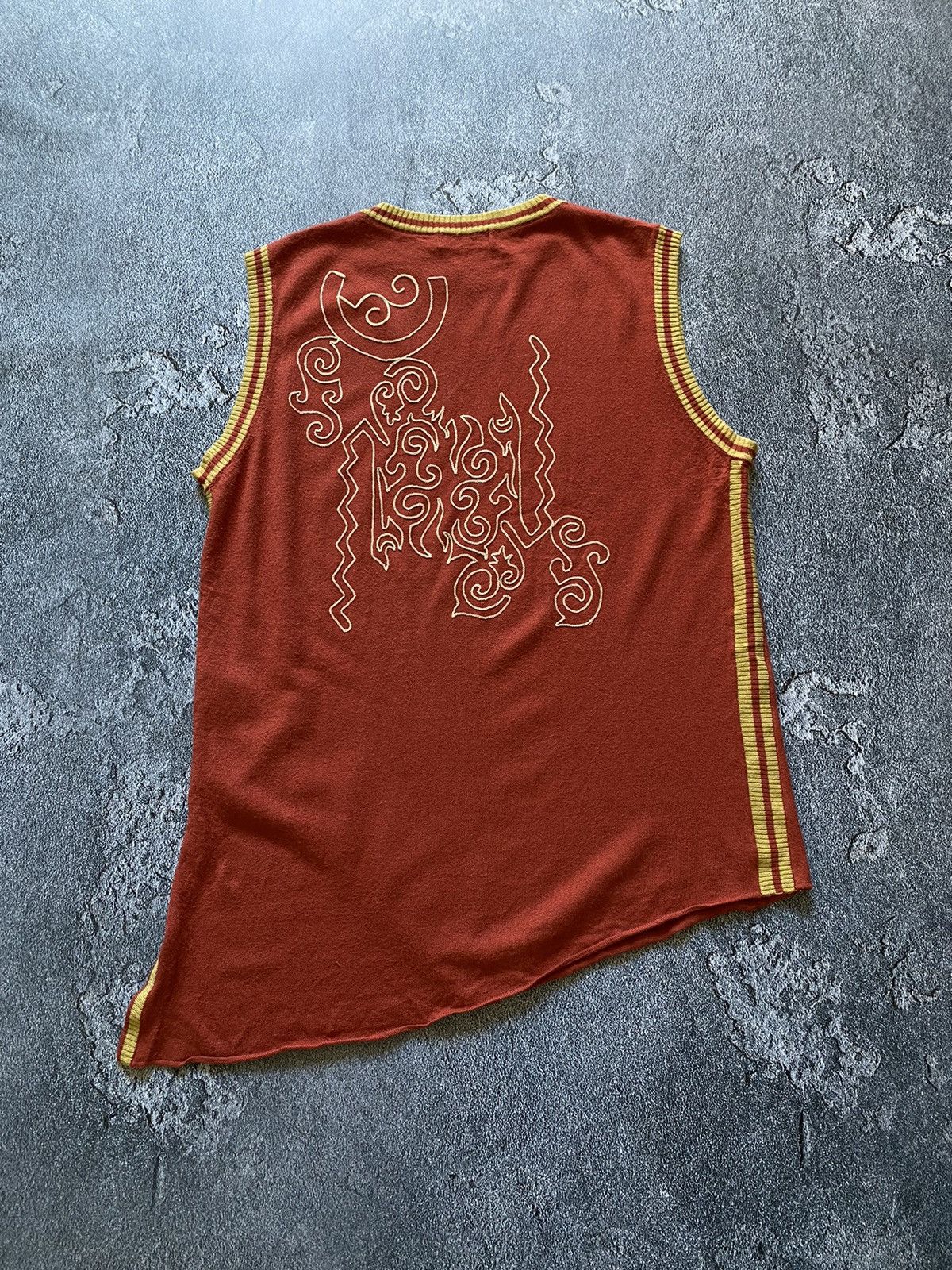 Designer Save The Queen Man Asymmetrical Embroidered Logo Tank Tee Size US M / EU 48-50 / 2 - 1 Thumbnail