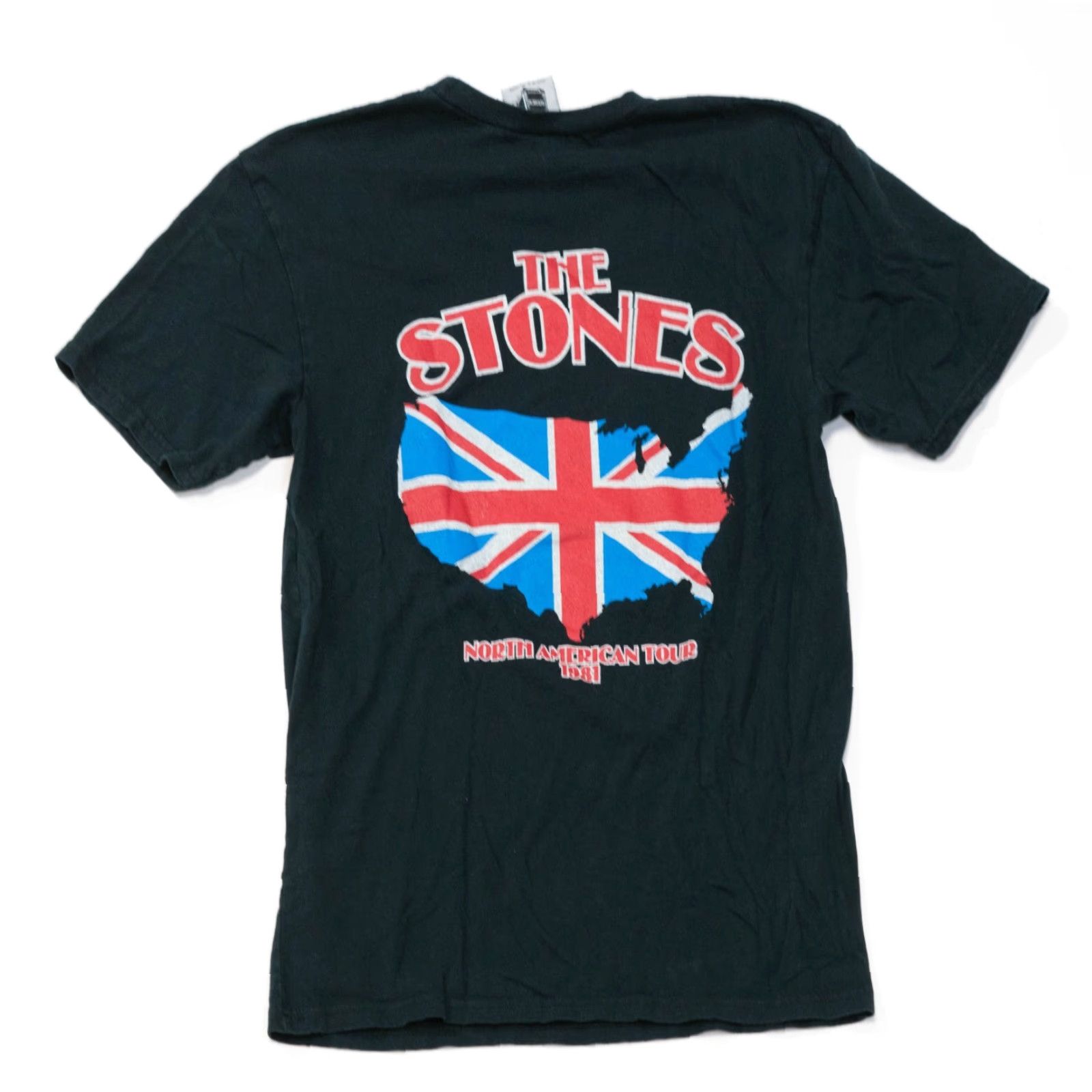 Vintage The Rolling Stones Merch Shirt S Black Union Jack North American Tour 1981 Mens Shirt Graphic Tee 80s Band Music Cotton Blend Union Jack Size US S / EU 44-46 / 1 - 2 Thumbnail