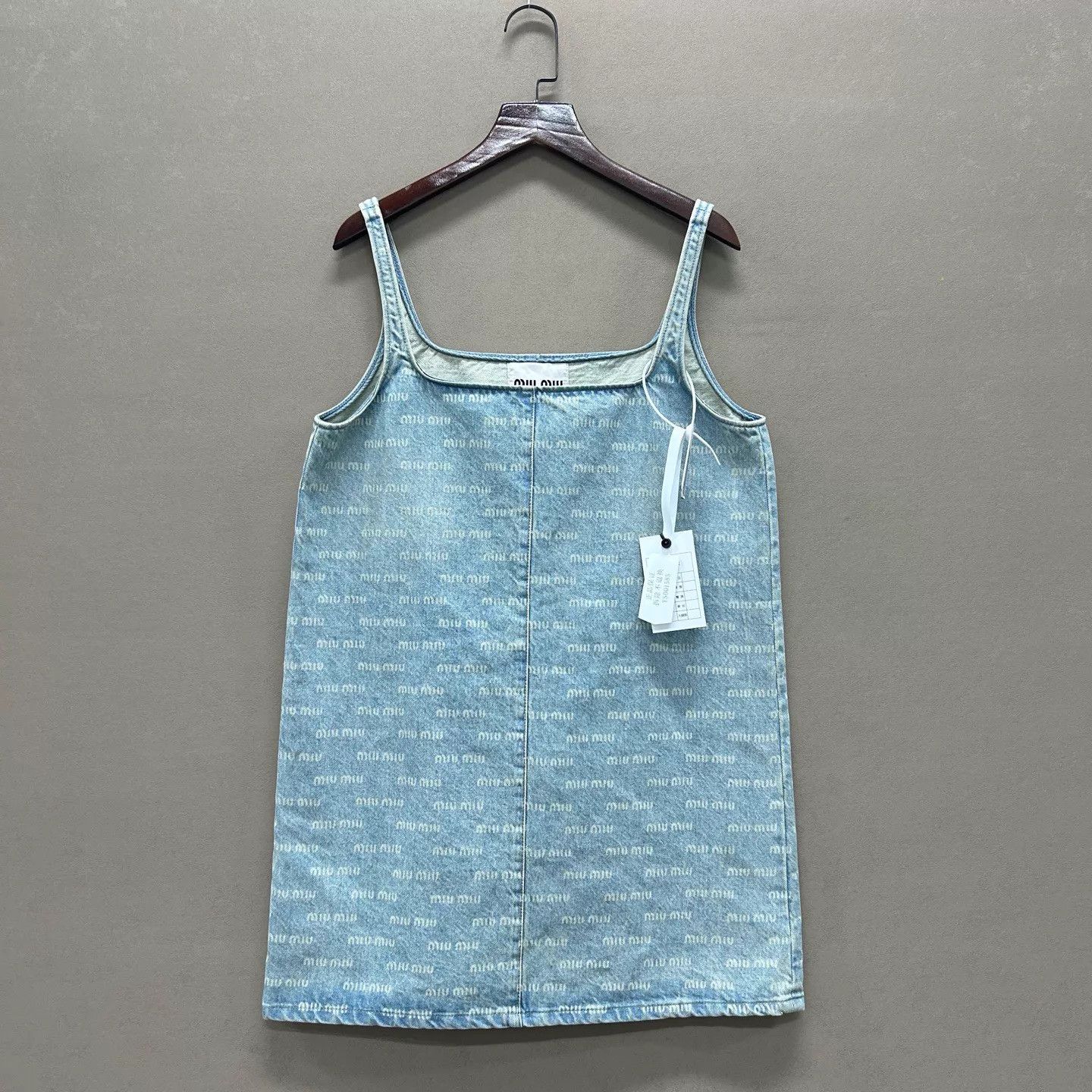 Miu Miu MIU MIU 99 New Denim Logo All Over Pinafore Women's 38 Size XS / US 0-2 / IT 36-38 - 1 Thumbnail