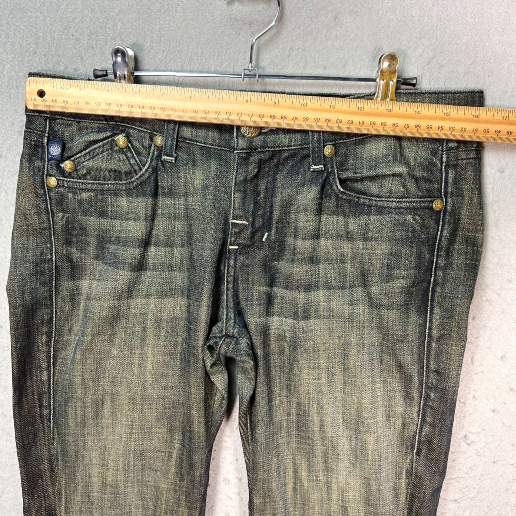 Vintage Rock & Republic Jeans Skinny Distressed Denim 29 Womens Slim 5-Pocket Blue Cotton Blend Inseam 36 Vintage: No Size 29" - 6 Thumbnail
