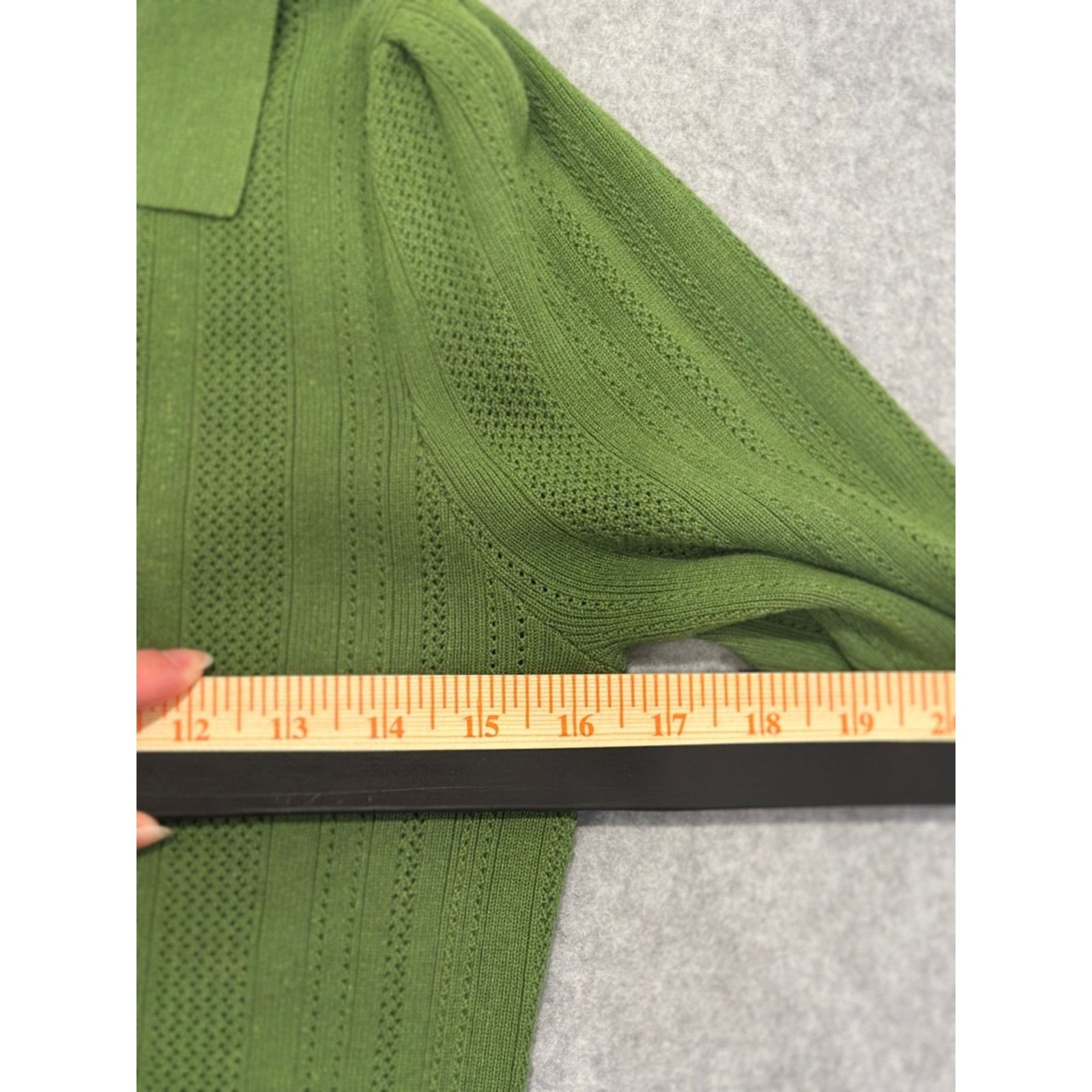 FRNCH FRNCH Green Ribbed Polo Sweater Size M / US 6-8 / IT 42-44 - 9 Thumbnail