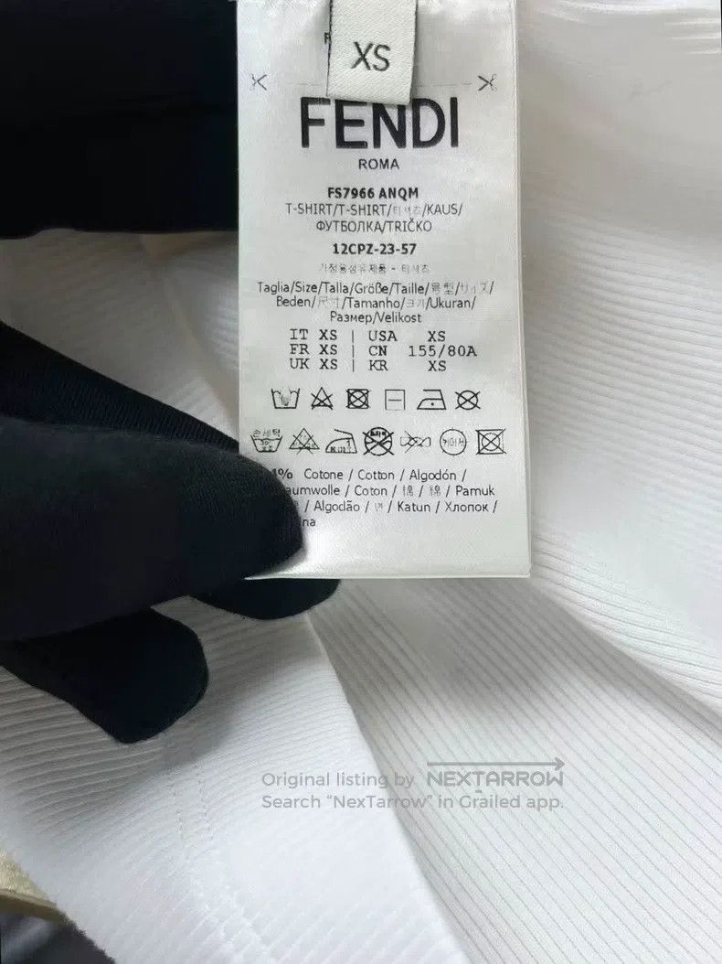 Fendi Fendi White Embroidered Double F Letter Logo Ribbed Knit C Size XS / US 0-2 / IT 36-38 - 5 Thumbnail