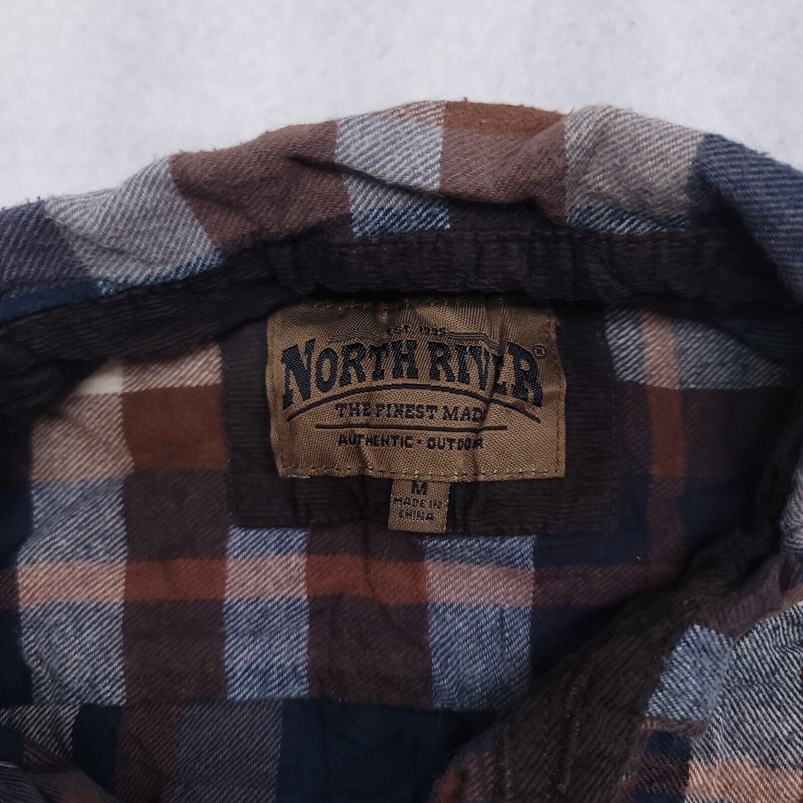 North River Outfitters North River Madras Flannel Shirt Mens Size Medium M Blue Size US M / EU 48-50 / 2 - 3 Thumbnail