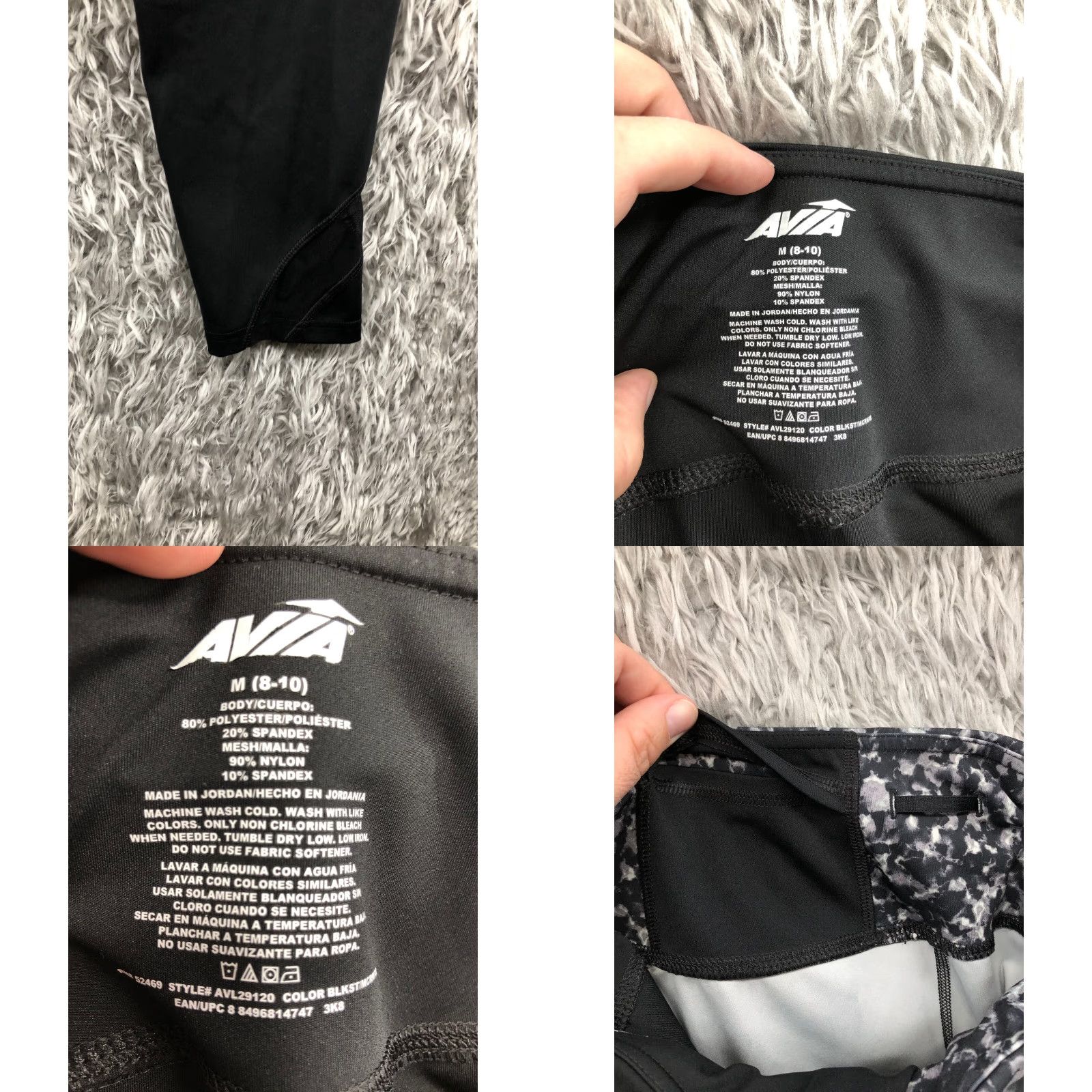 Avia Avia Leggings Womens M Medium Gray Black Capri Yoga Pants Compression Capris Size 32" / US 10 / IT 46 - 8 Thumbnail