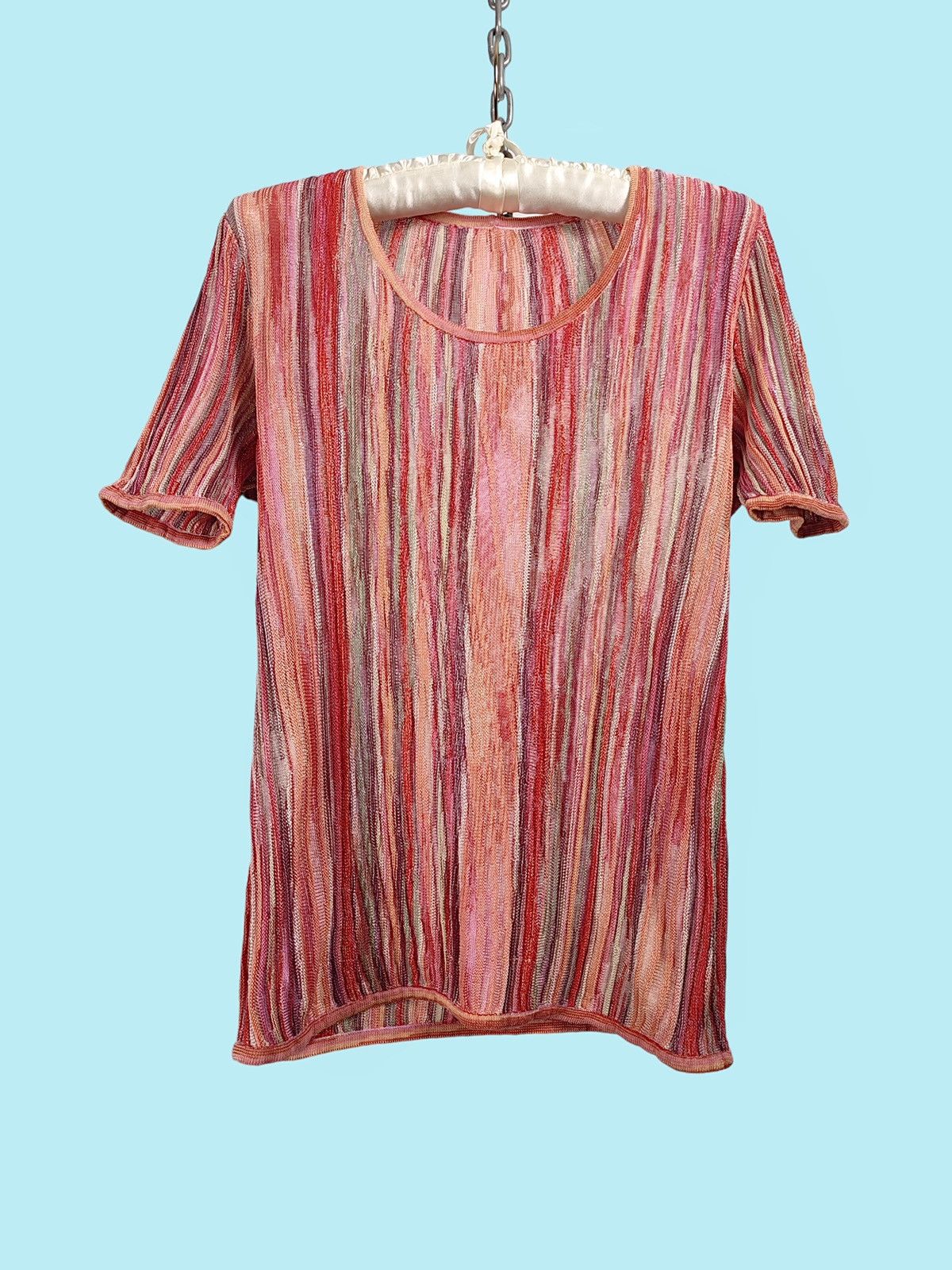Missoni Missoni 3D Knit Cotton Rayon Blend Multicolor T-Shirt Size M / US 6-8 / IT 42-44 - 2 Thumbnail