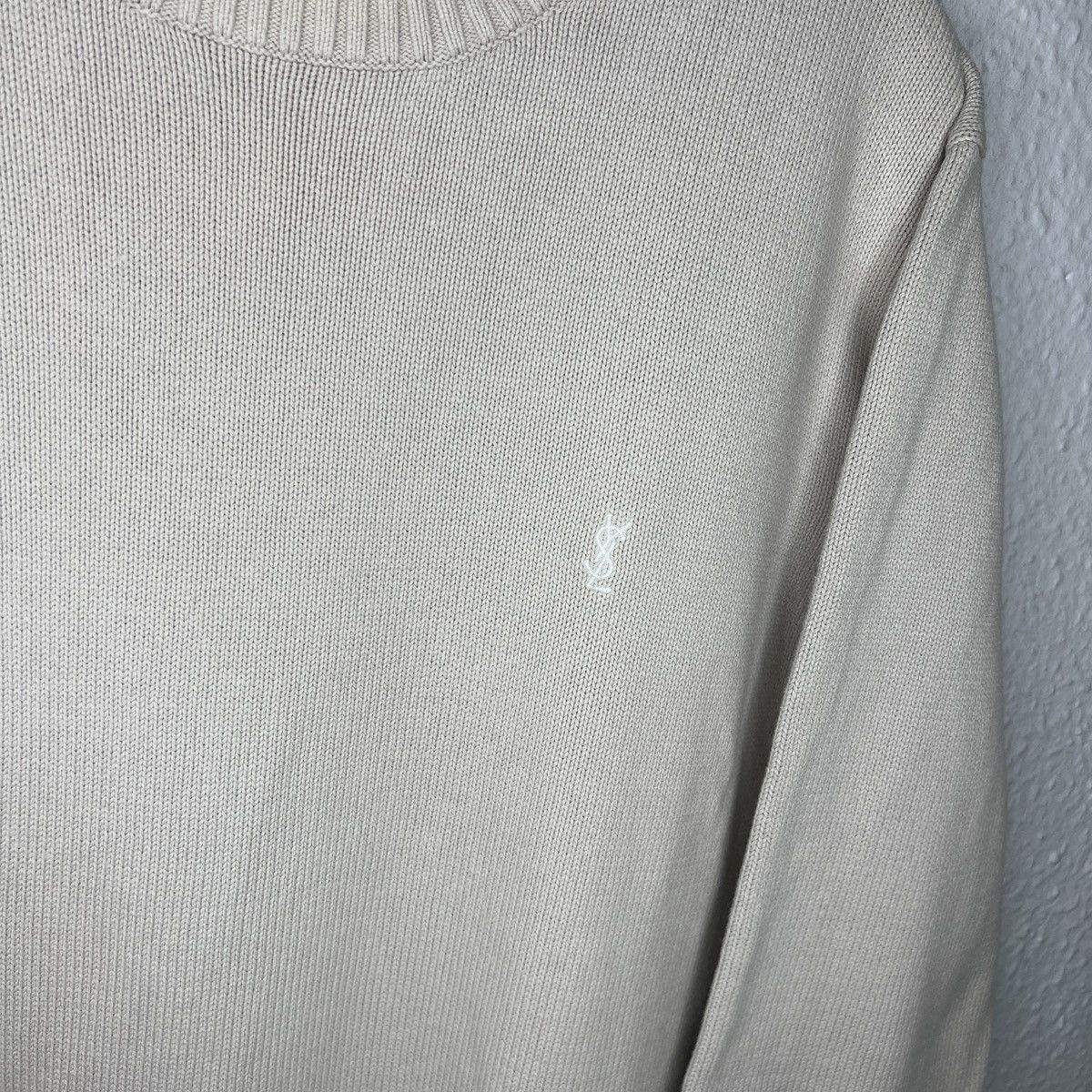 Designer × Yves Saint Laurent Yves Saint Laurent YSL Jumper Sweater Knitwear Beige Size US L / EU 52-54 / 3 - 4 Thumbnail
