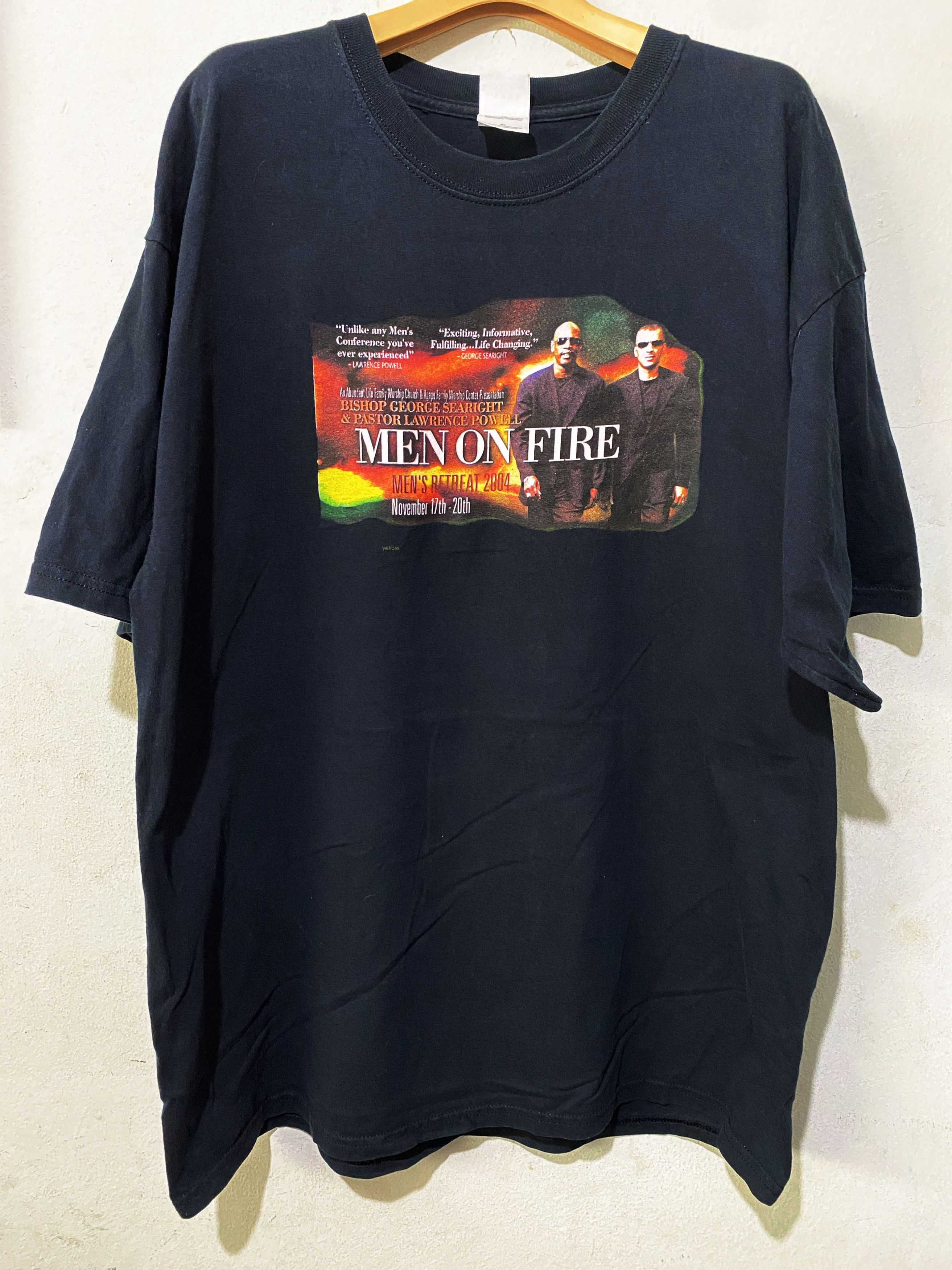 Vintage 2004 Men on Fire Parody Shirt