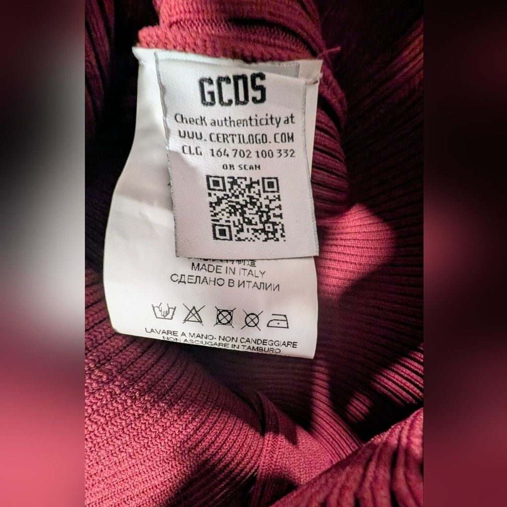 GCDS GCDS Red Asymmetrical Ribbed Mock Neck Mini Dress Size L / US 10 / IT 46 - 7 Thumbnail