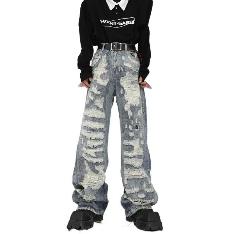 Japanese Brand × Jean Retro loose straight leg high street jeans Size US 32 / EU 48 - 3 Thumbnail