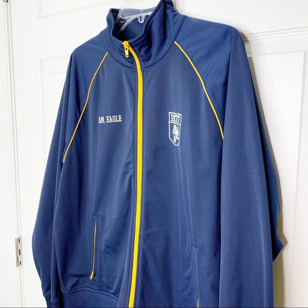 American Eagle Outfitters Vintage American Eagle Full Zip Track Jacket Navy Gold Men L Size US L / EU 52-54 / 3 - 2 Thumbnail