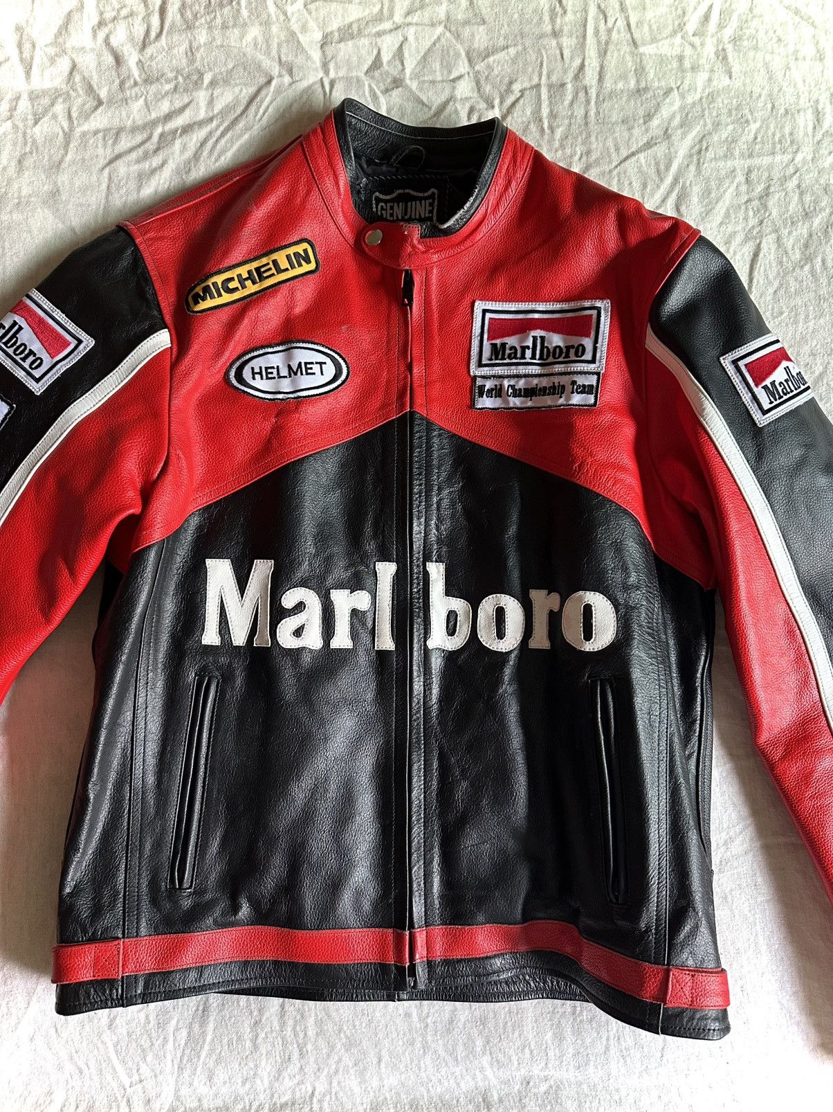 Marlboro Marlboro Leather Motorcycle Racing Jacket Size US M / EU 48-50 / 2 - 2 Thumbnail