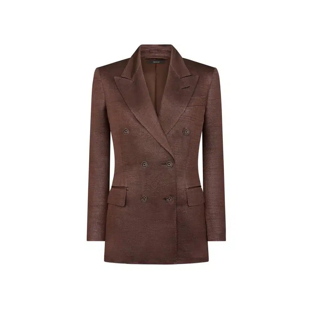 Tom Ford o1loc1c0126 GI2971 Wool & Silk Twill Double breasted Jacket Size XS / US 0-2 / IT 36-38 - 1 Thumbnail