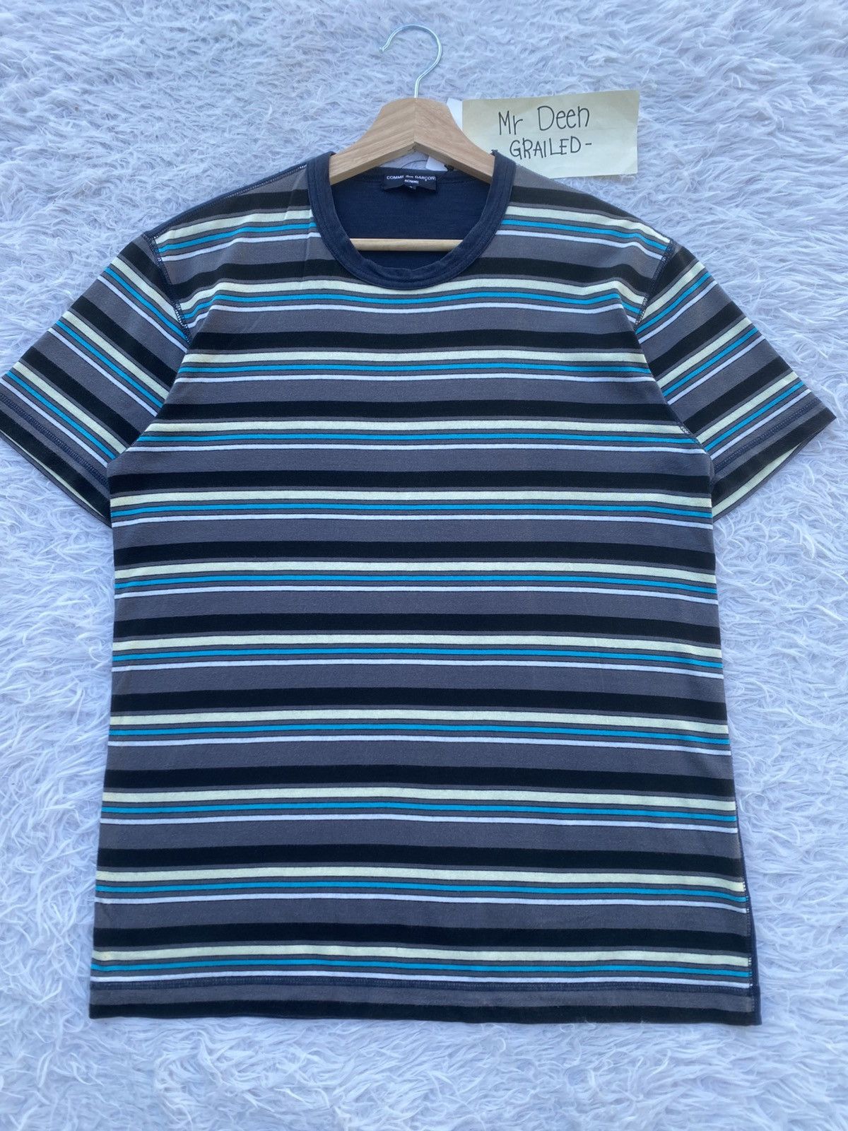 Comme des Garcons Homme Rare AD2009 Comme Des Garcons Homme Stripes Tshirt Size US S / EU 44-46 / 1 - 4 Thumbnail