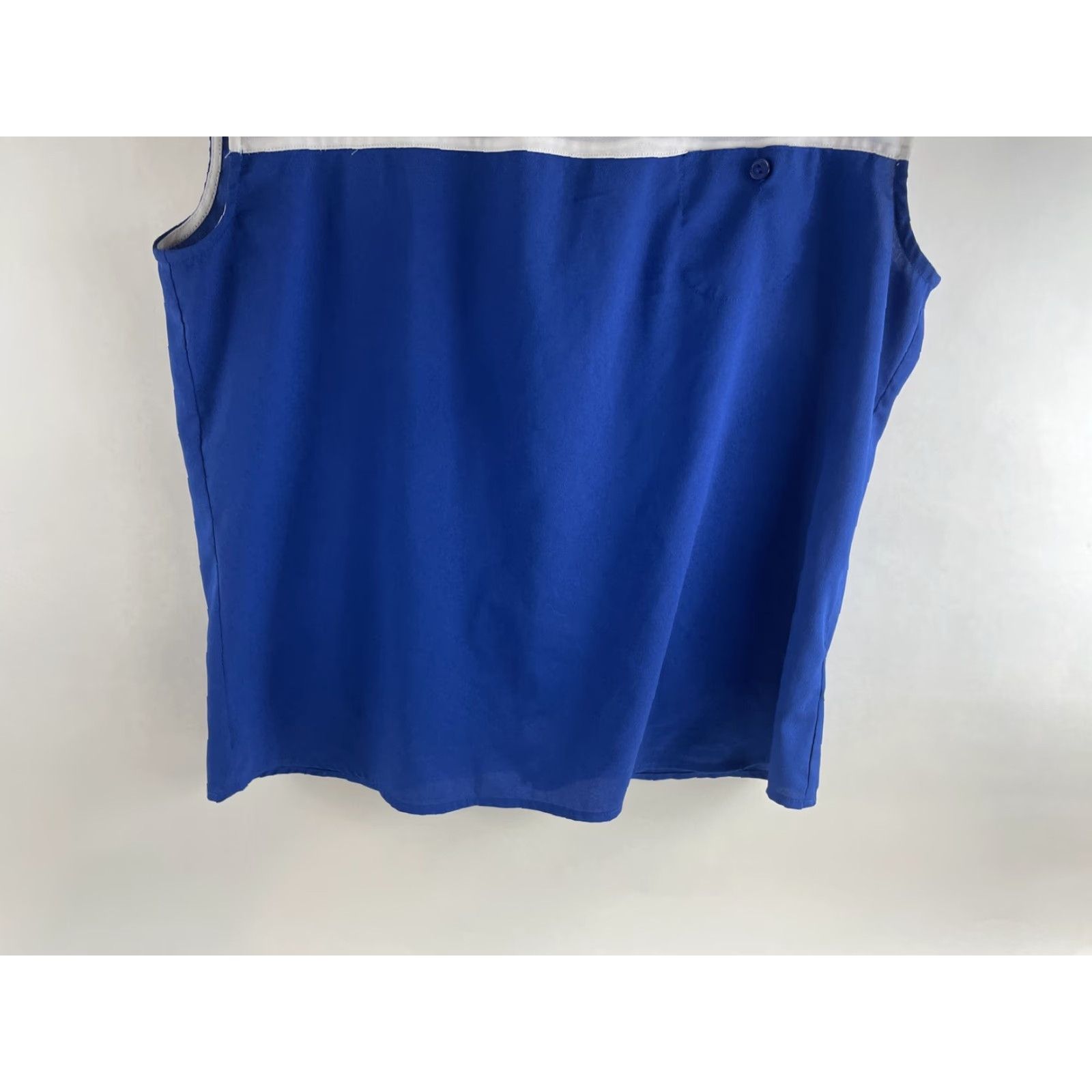 Vintage Naked Zebra Shirt Women's Large Blue Tank Top Semi Sheer Buttons Up Back Blouse Womens Size L / US 10 / IT 46 - 4 Thumbnail