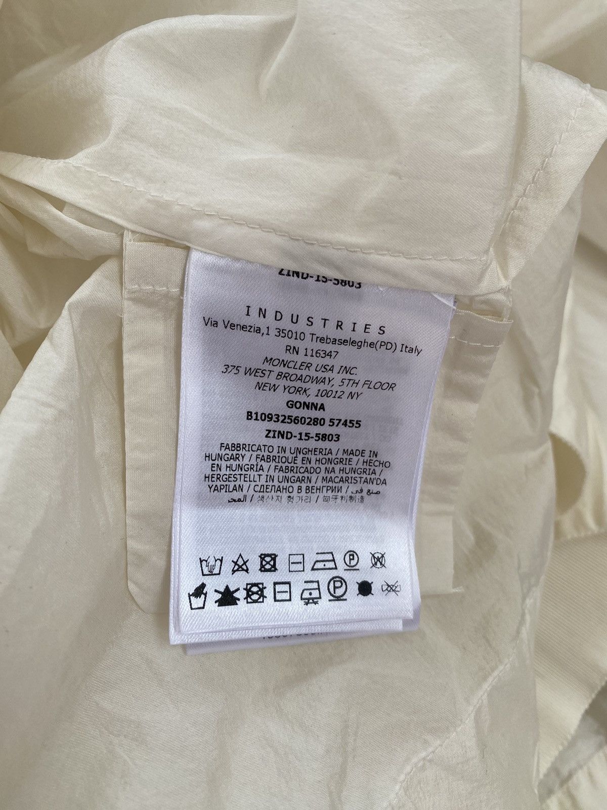 Moncler Nylon Chiffon Layered Ruffled Midi Skirt White