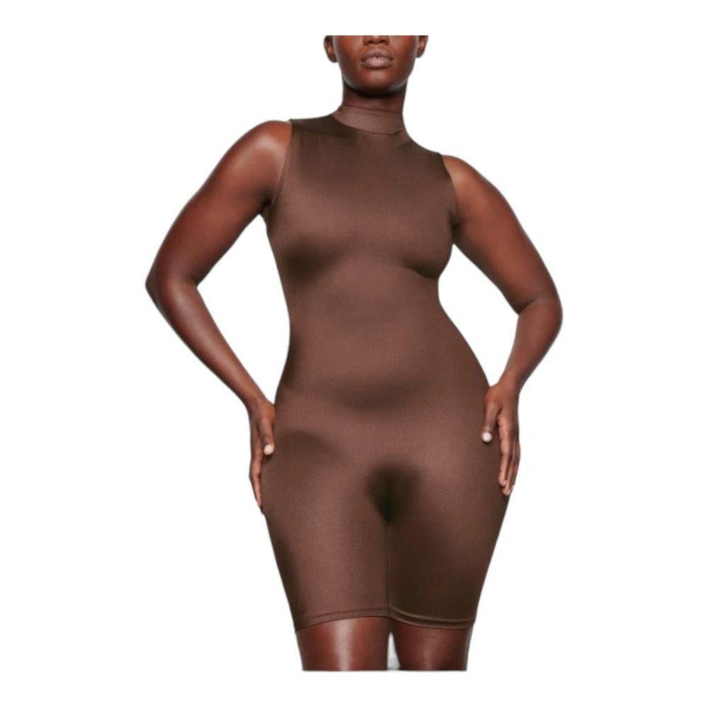 Designer NT291 SKIMS NWT ALL IN ONE MOCK NECK MID THIGH ONESICOCOA 2X Size 30" / US 8 / IT 44 - 1 Thumbnail
