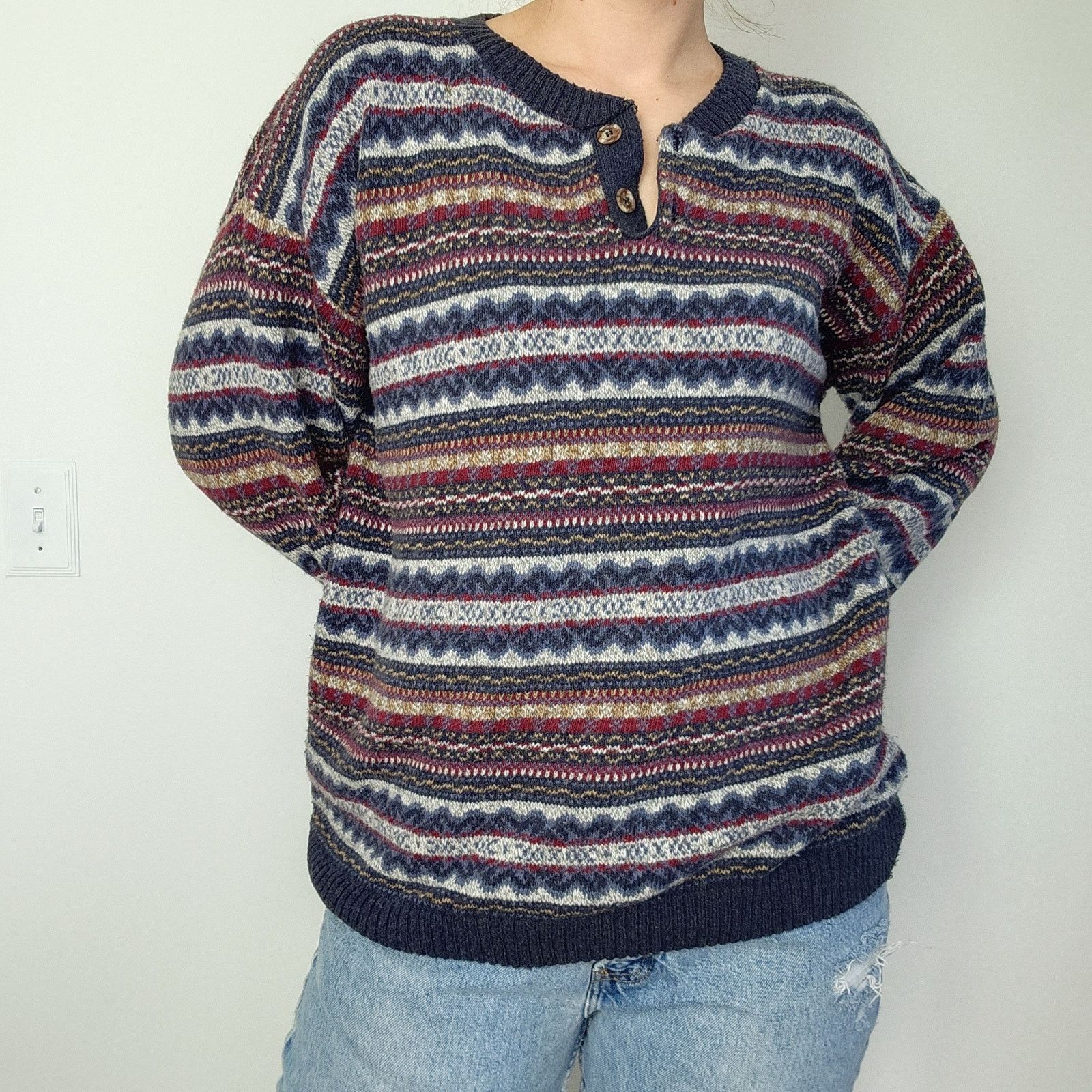 St. Johns Bay Vintage 90s Sweater Oversized St Johns Bay Fair Isle L Size L / US 10 / IT 46 - 4 Thumbnail