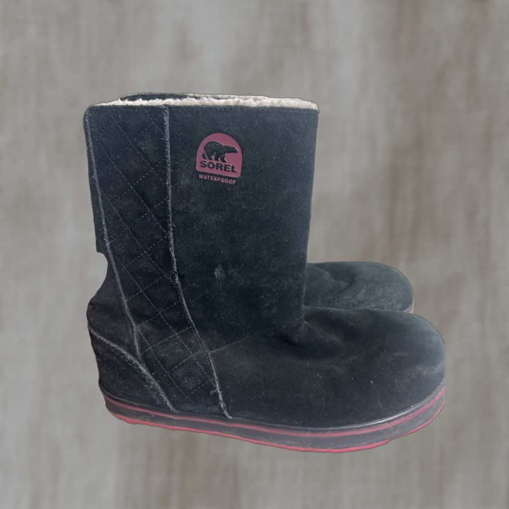 SOREL Sorel NL1975-010 Boots Women's Black Suede Waterproof Sherpa Lined Winter 8 Adult Womens Winter Boots Black Suede Snow Boot Size US 8 / IT 38 - 1 Thumbnail