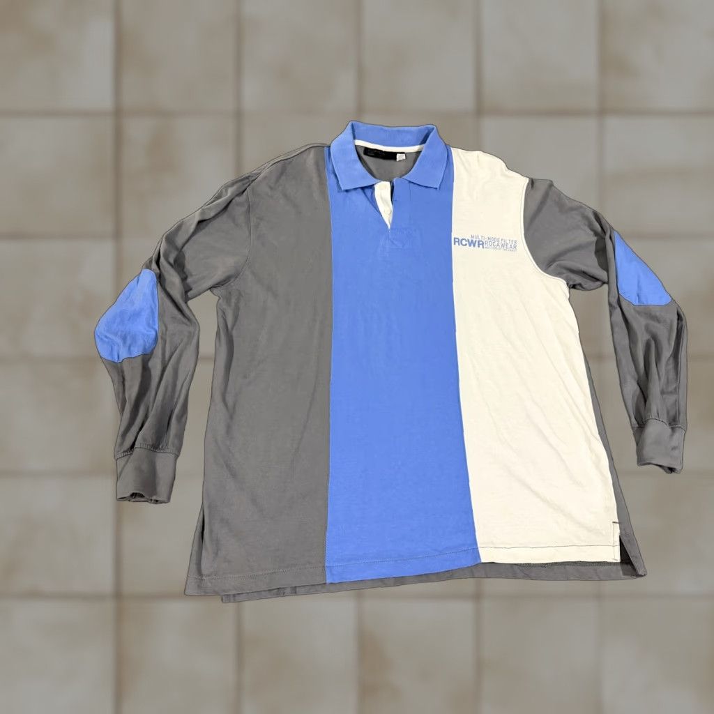 Rocawear Rocawear Polo Shirt Mens 3XL Multicolor Colorblock Long Sleeve Jersey Polo Shirt Casual Size US XXL / EU 58 / 5 - 1 Thumbnail