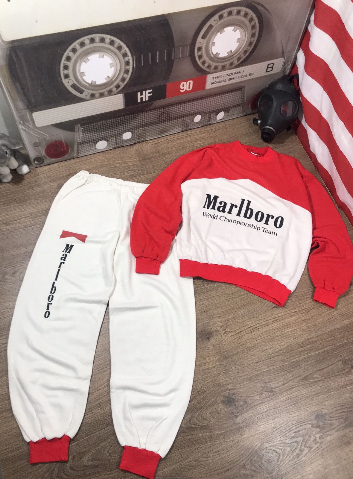 image of Vintage Marlboro Suit Big Logo 90's 80's in Red White, Men's (Size Small)