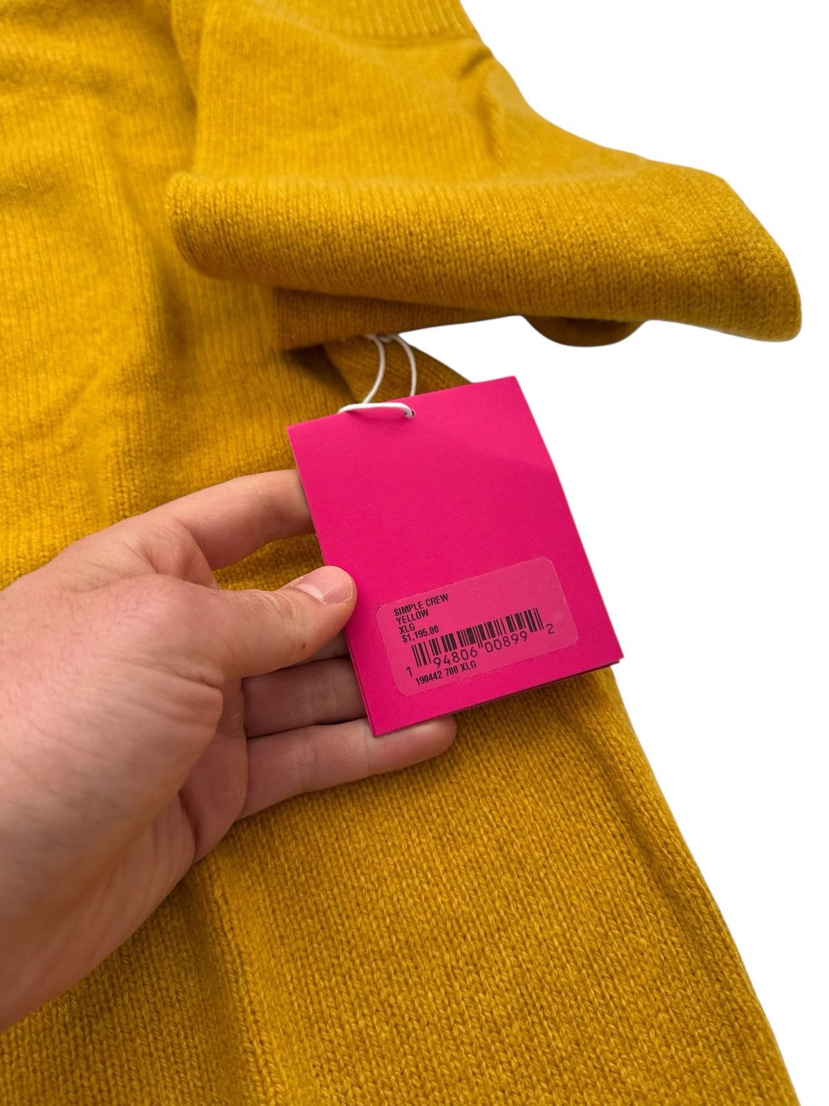 The Elder Statesman $1,195 Mustard Yellow Cashmere Simple Crew Sweater Size US XL / EU 56 / 4 - 7 Thumbnail