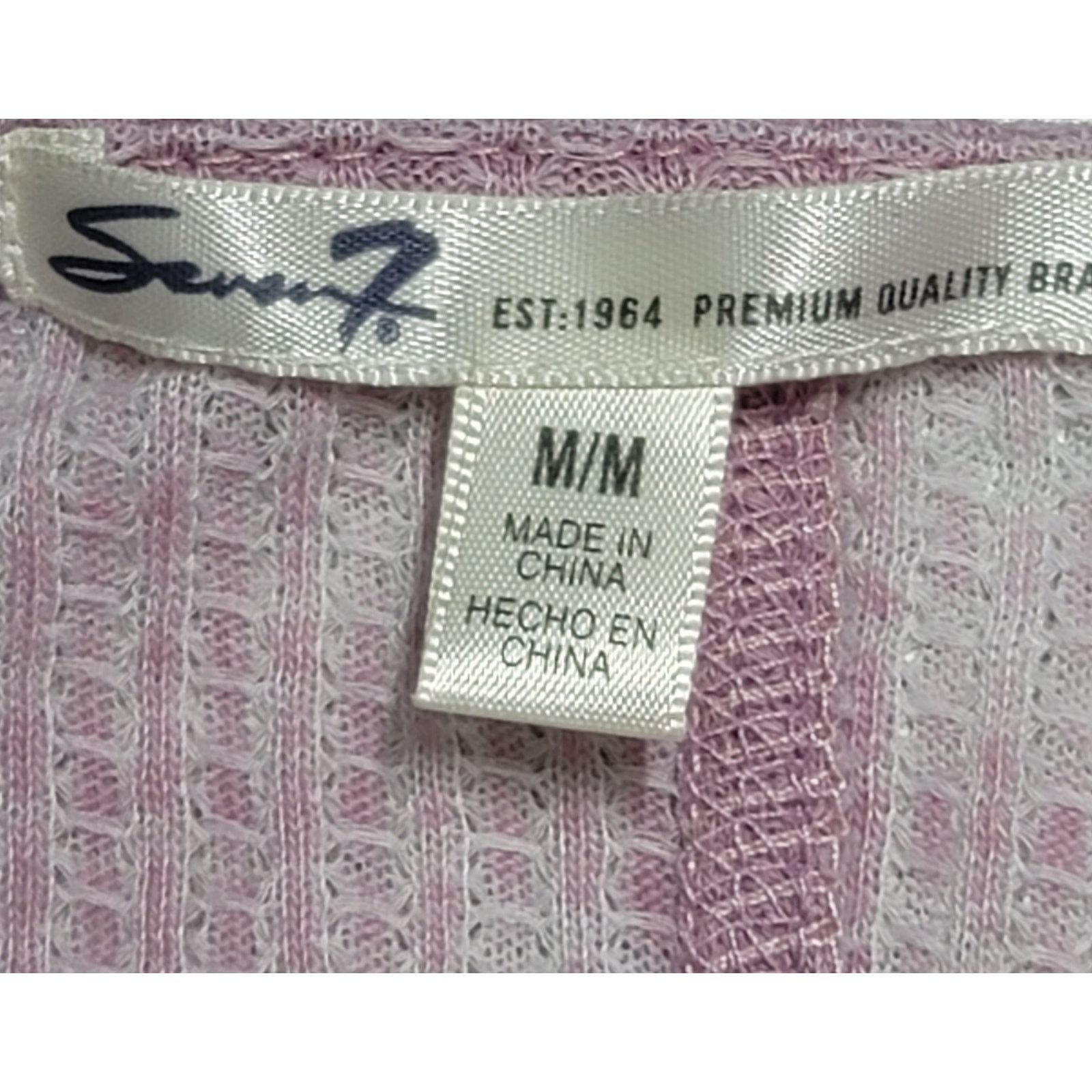 Seven 7 Seven 7 Purple Marled Waffle Knit Shark Bite Hem Top Medium Size M / US 6-8 / IT 42-44 - 3 Thumbnail