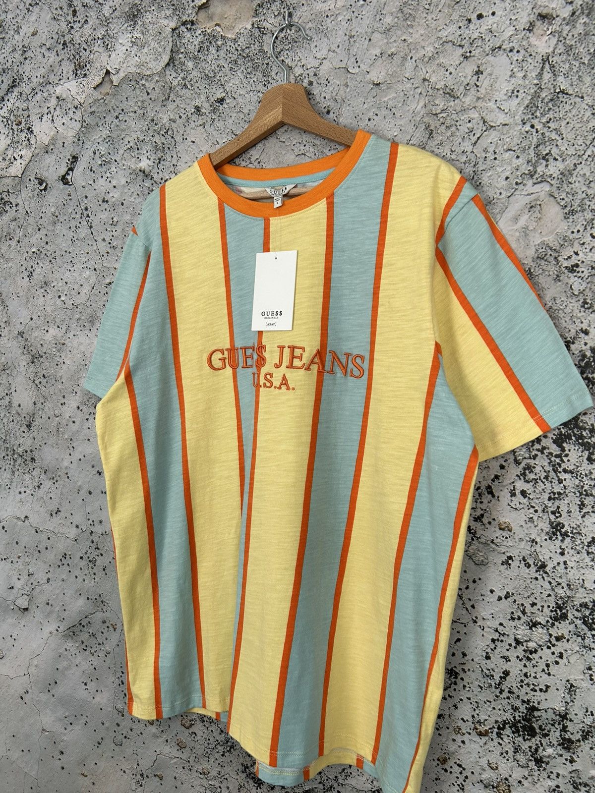 A$AP Rocky × Guess Guess x Asap Rocky Stripe Tee Streetwear Rap Baggy Boxy New Size US L / EU 52-54 / 3 - 2 Thumbnail