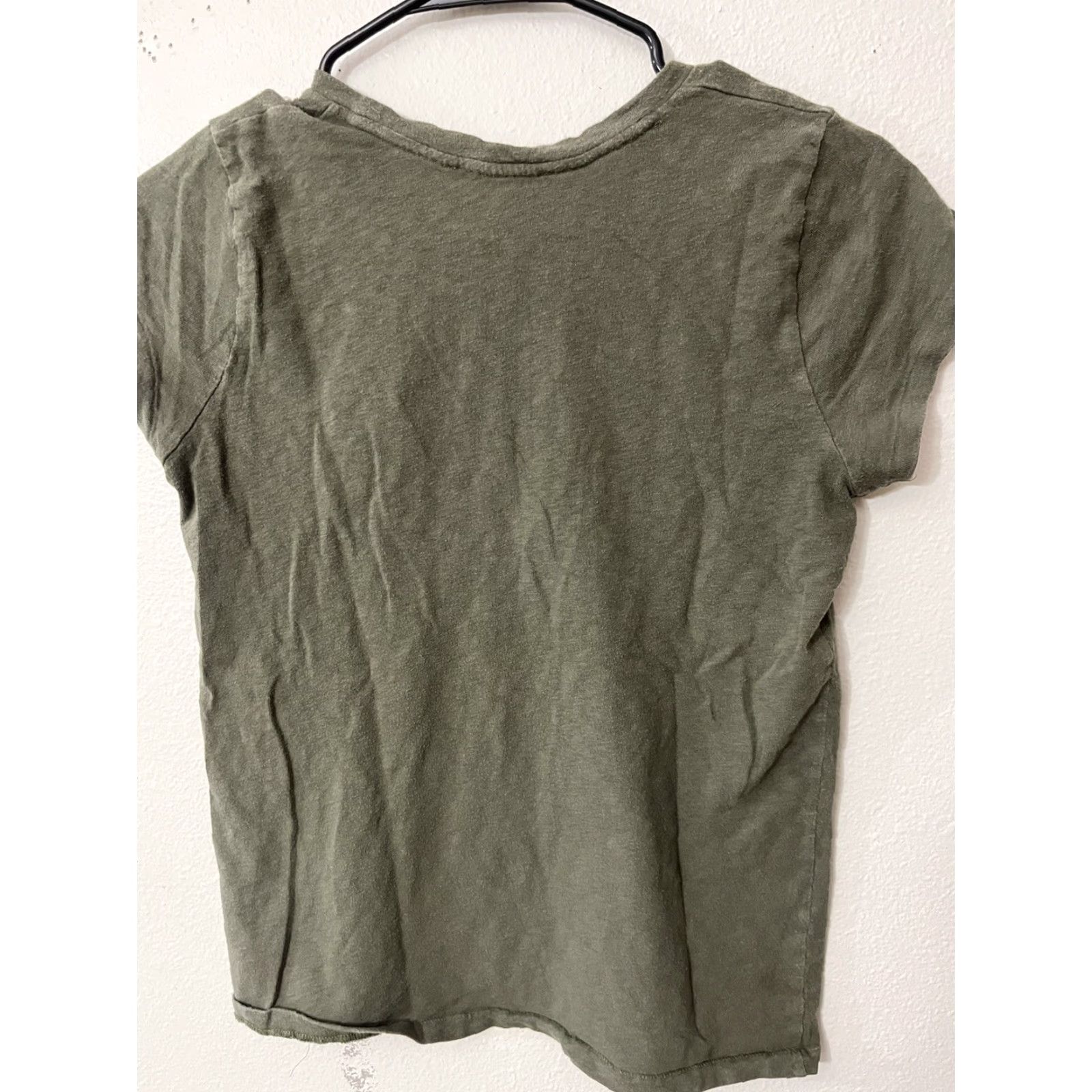 Express Express One Eleven Women's Short Sleeve Shirt Size Small Solid Green Cotton Blend Classic Cap Sleeve Size S / US 4 / IT 40 - 2 Thumbnail