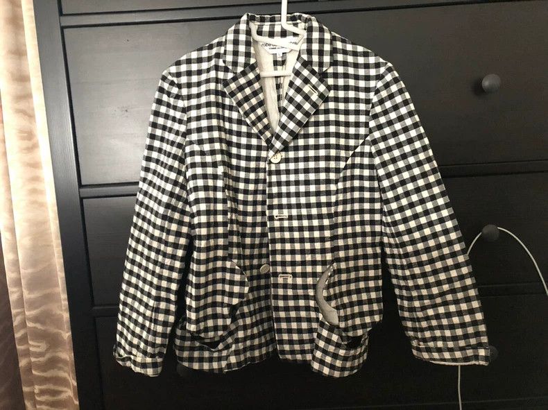 Comme des Garcons Comme des Garcons Black-and-white plaid coat with small we Size L / US 10 / IT 46 - 1 Thumbnail