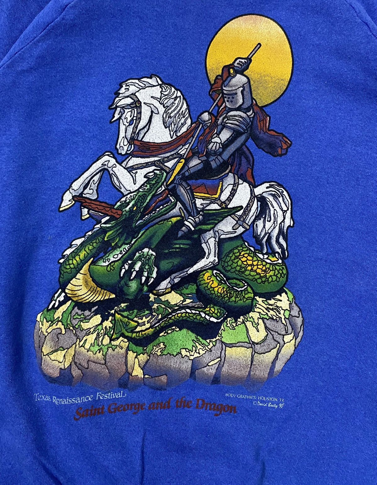 Fruit Of The Loom Vintage 90s Saint George and The Dragon Big Logo Sweatshirt Size US XL / EU 56 / 4 - 3 Thumbnail