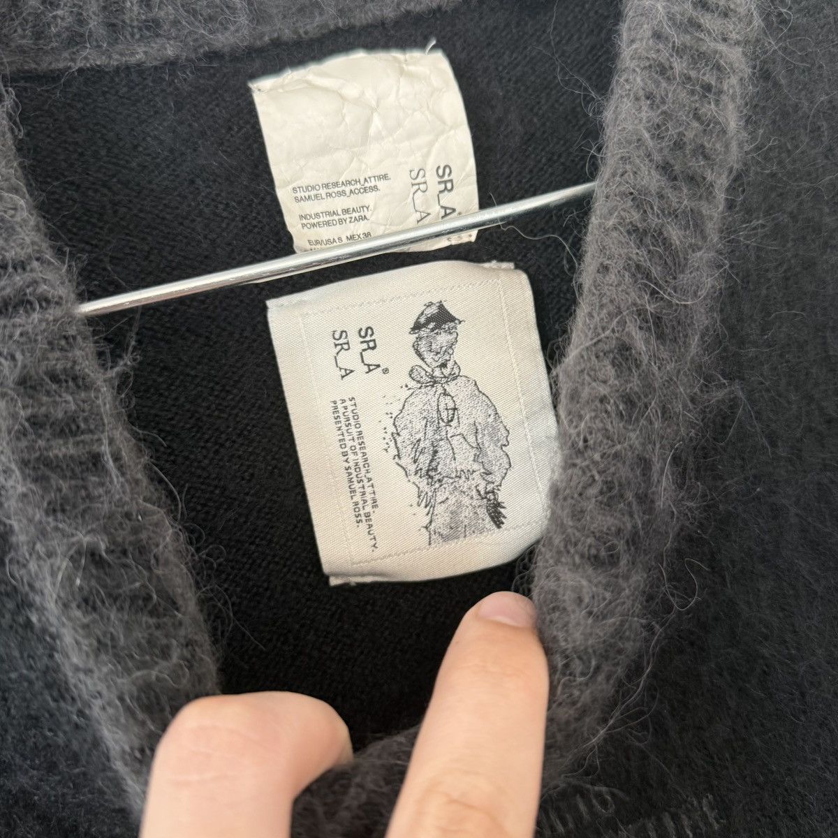 Samuel Ross Zara x Samuel Ross SR_A Shaggy Contrast Wool Blend Sweater Size US S / EU 44-46 / 1 - 6 Thumbnail